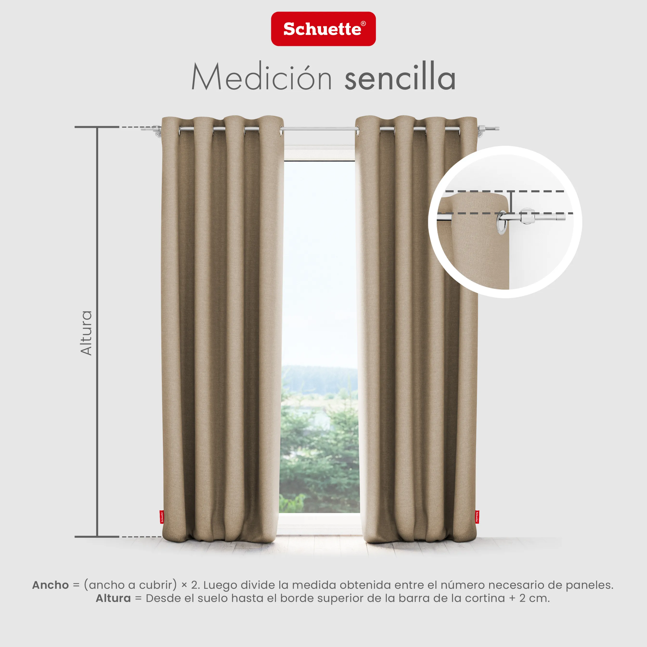 Schuette® Verdunkelungs-Vorhang Gardine mit Ösen nach Maß ● Century Black Kollektion: Safari Trail (Beige) ● 1 Stück ● Knitterfrei Pflegeleicht Thermo Blickdicht & stark Abdunkelnd