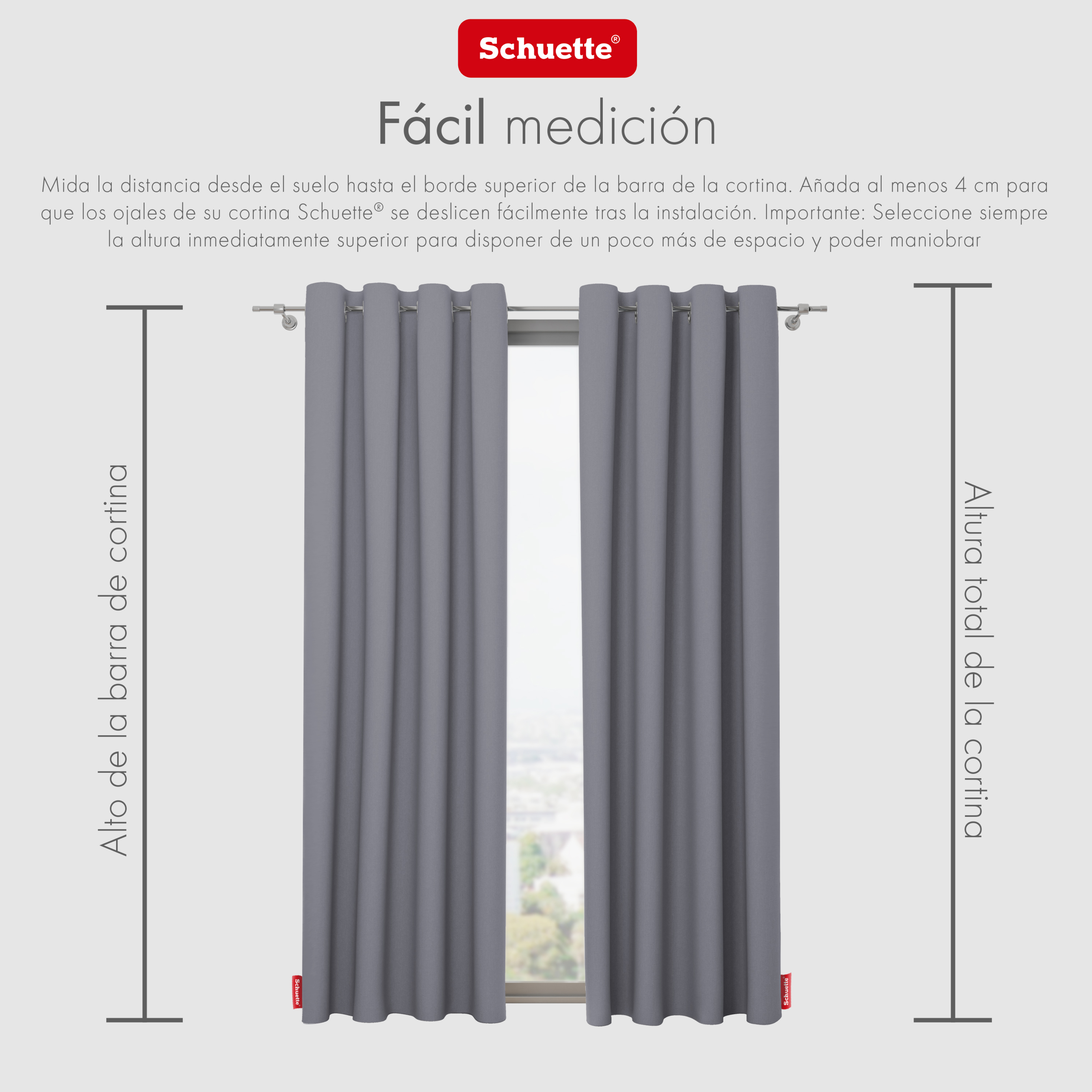 Schuette® Verdunkelungs-Vorhang Gardine mit Ösen nach Maß ● Century Black Kollektion: Misty Harbor (Grau) ● 1 Stück ● Knitterfrei Pflegeleicht Thermo Blickdicht & stark Abdunkelnd