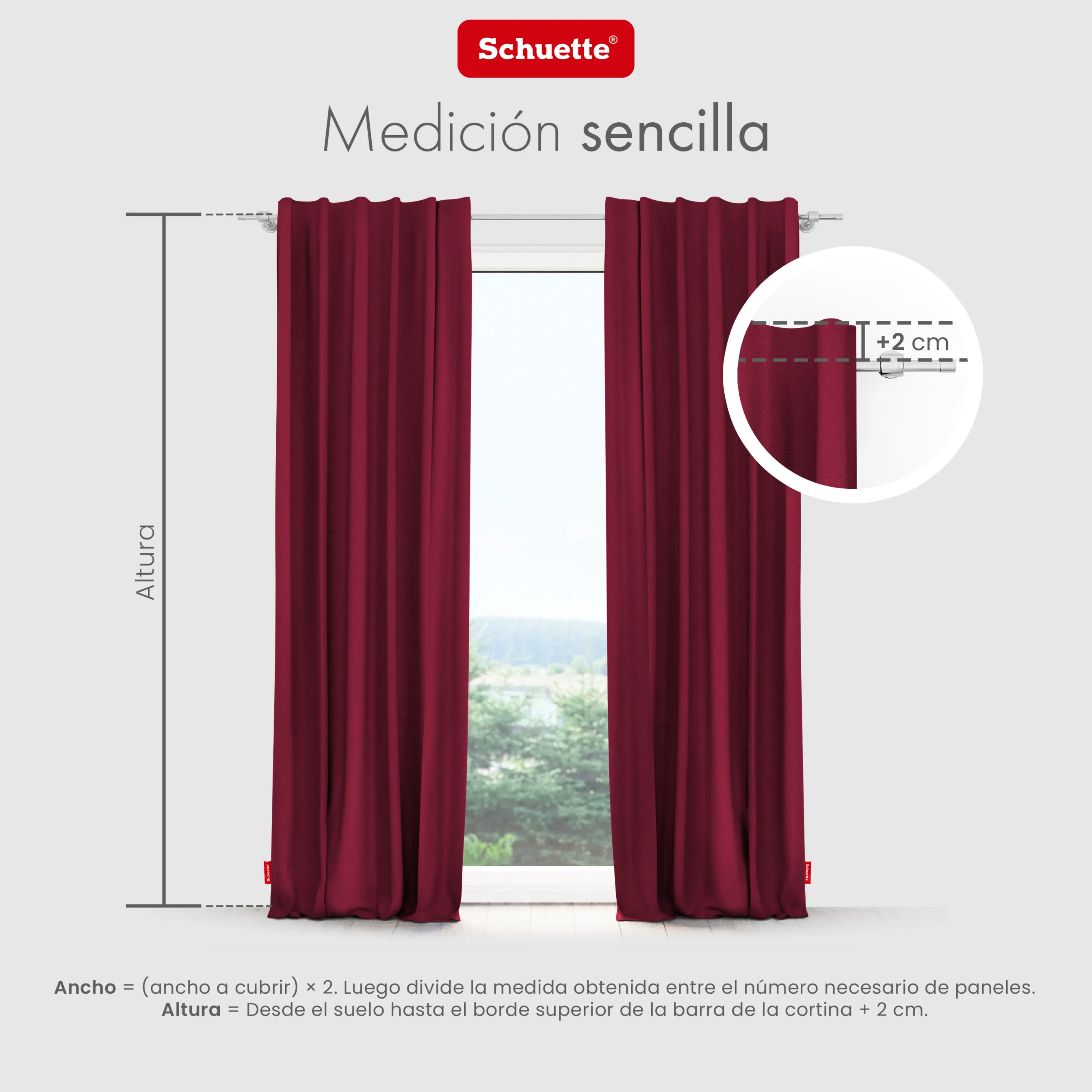 Schuette® Verdunkelungs-Vorhang Gardine mit Tunnelband nach Maß ● Century Black Kollektion: Fire Dance (Rot) ● 1 Stück ● Knitterfrei Pflegeleicht Thermo Blickdicht & stark Abdunkelnd