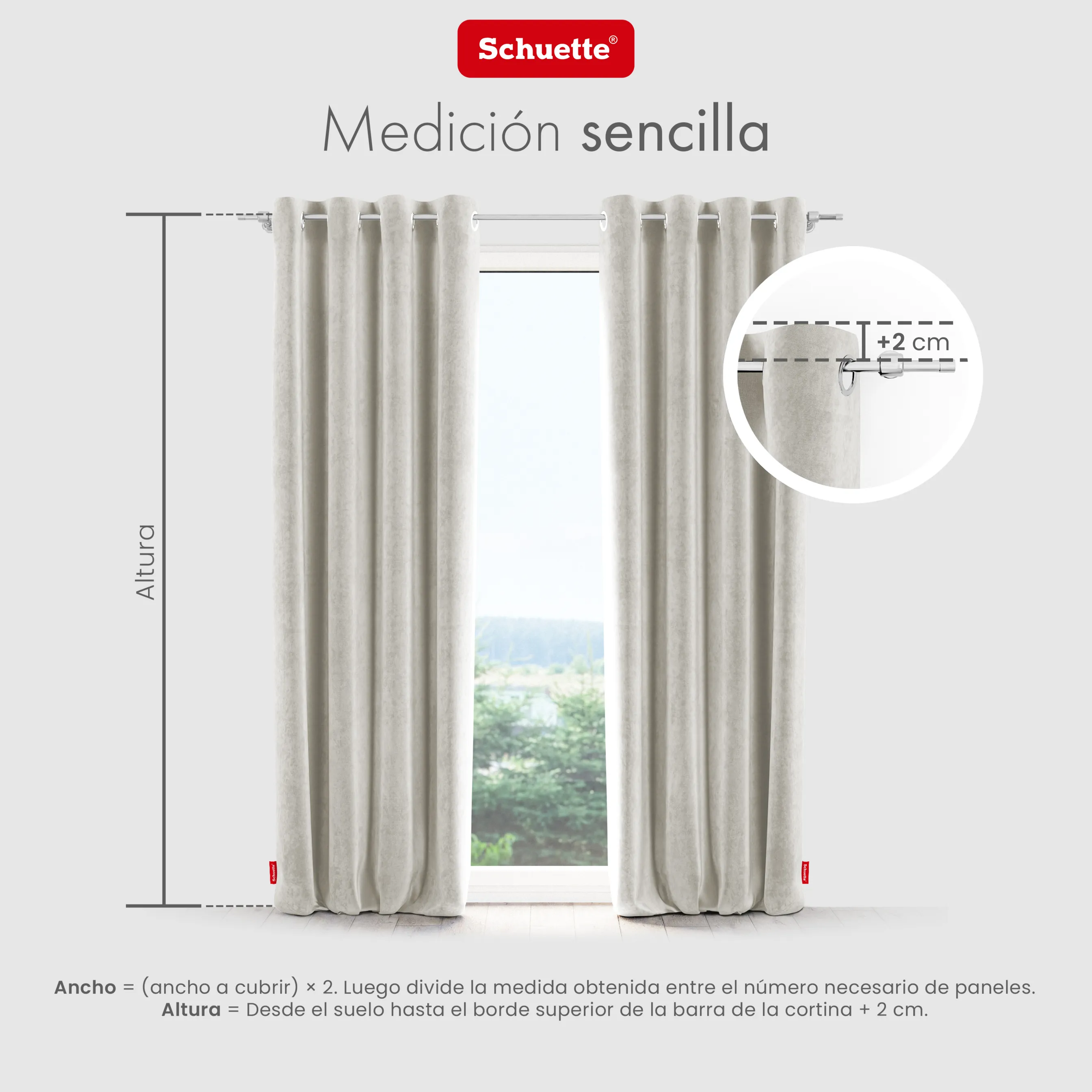 Schuette® Verdunkelungs-Vorhang Gardine mit Ösen nach Maß ● Millenium Velvet Kollektion: Polar Bear (Weiß-Grau-Beige) ● 1 Stück ● Knitterfrei Pflegeleicht Thermo Blickdicht & stark Abdunkelnd