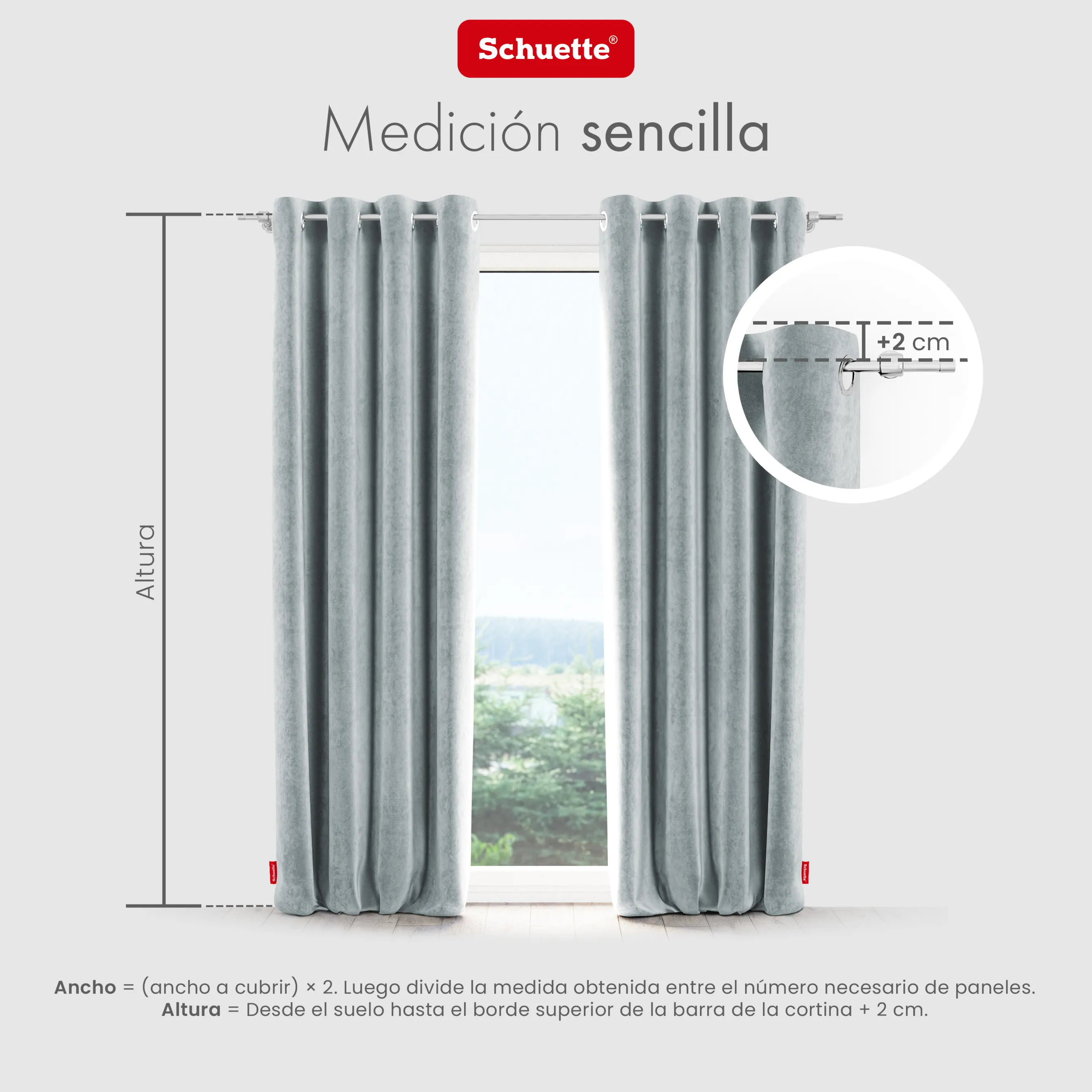Schuette® Verdunkelungs-Vorhang Gardine mit Ösen nach Maß ● Millenium Velvet Kollektion: Koala Shade (Grau) ● 1 Stück ● Knitterfrei Pflegeleicht Thermo Blickdicht & stark Abdunkelnd