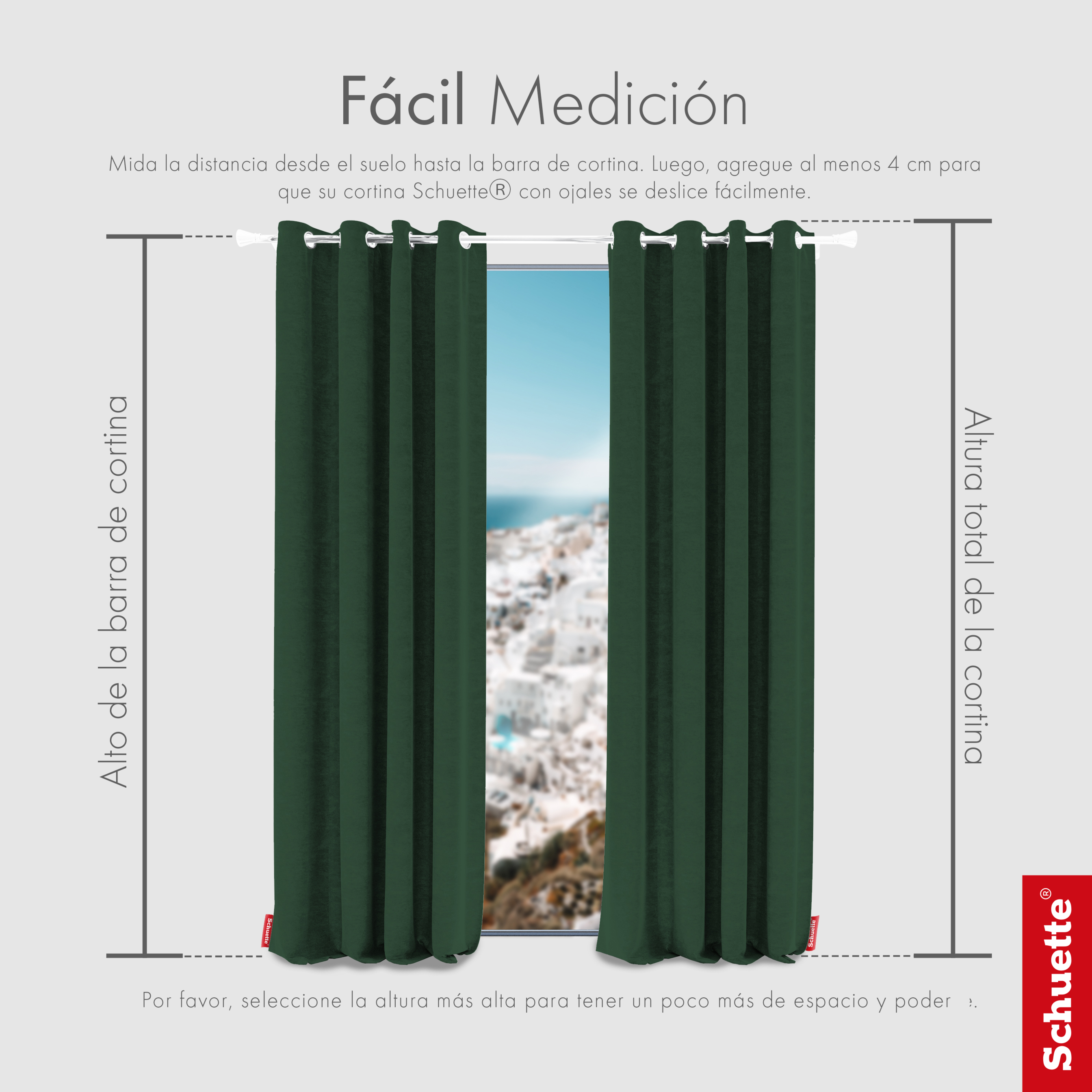 Schuette® Verdunkelungs-Vorhang Gardine mit Ösen nach Maß ● Millenium Velvet Kollektion: Dark Forest (Dunkelgrün) ● 1 Stück ● Knitterfrei Pflegeleicht Thermo Blickdicht & stark Abdunkelnd