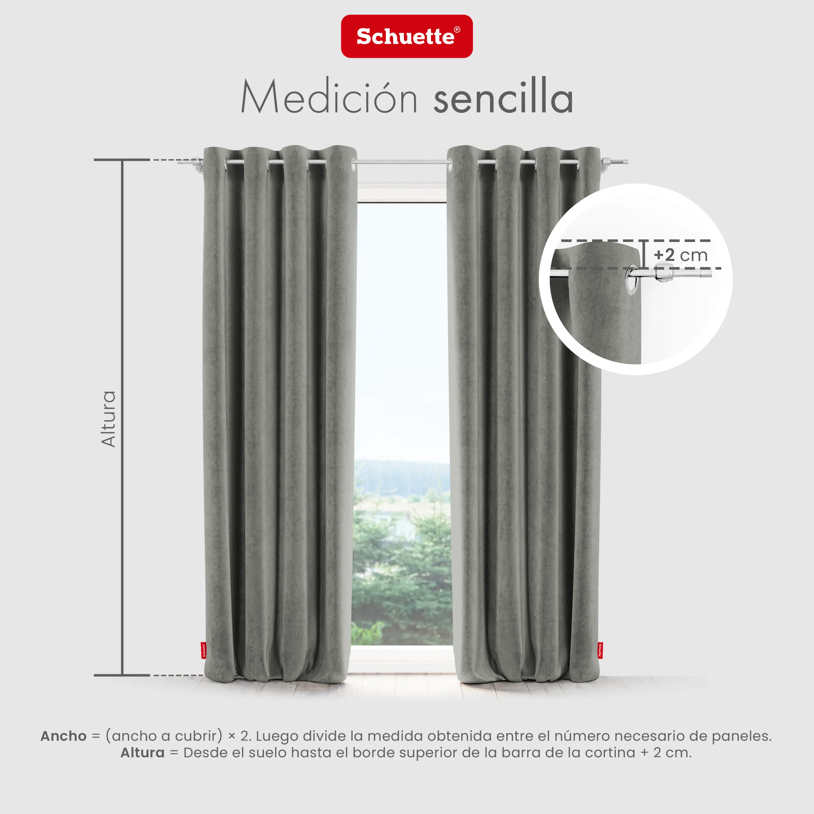 Schuette® Verdunkelungs-Vorhang Gardine mit Ösen nach Maß ● Millenium Velvet Kollektion: Umber Gray (Grau) ● 1 Stück ● Knitterfrei Pflegeleicht Thermo Blickdicht & stark Abdunkelnd