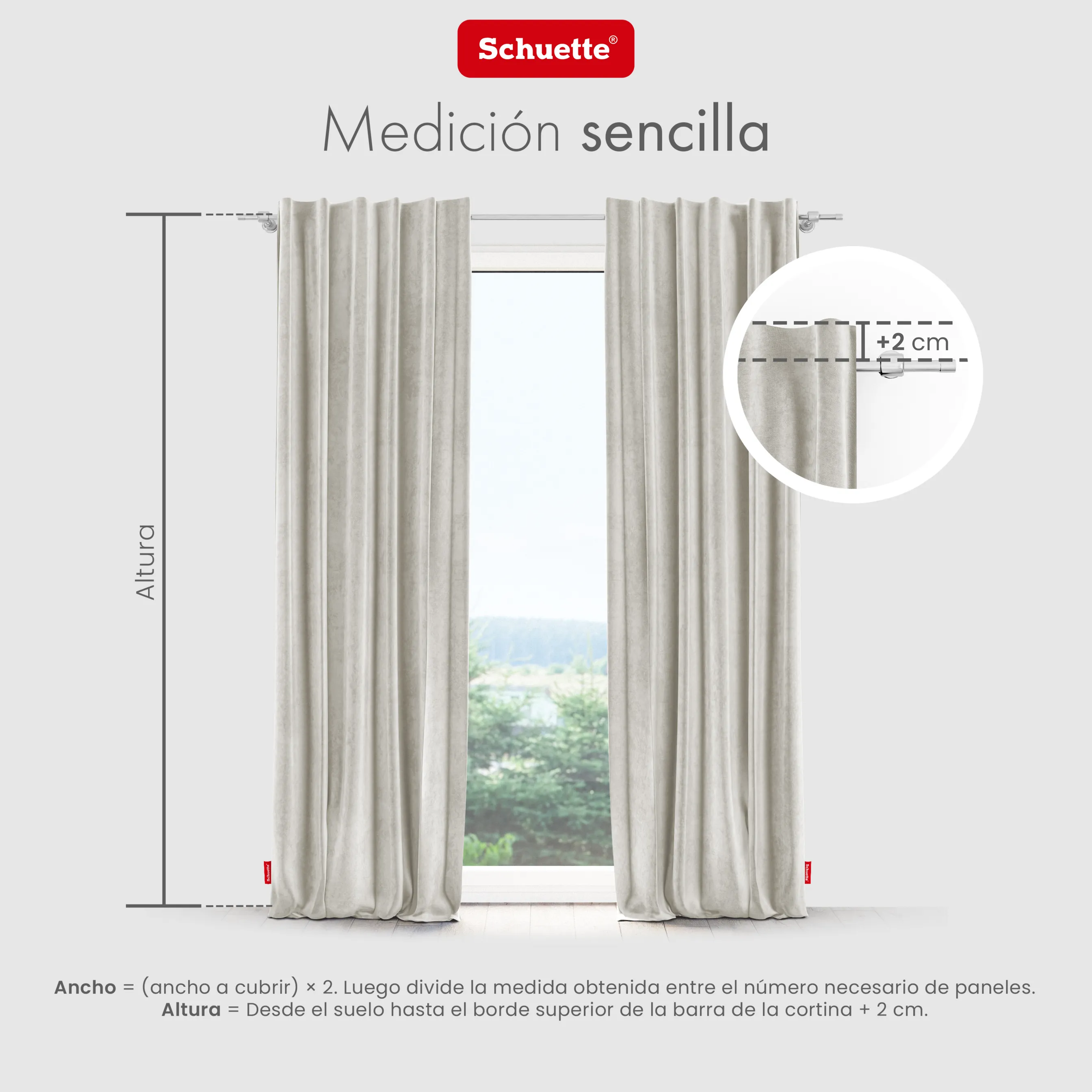 Schuette® Verdunkelungs-Vorhang Gardine mit Tunnelband nach Maß ● Millenium Velvet Kollektion: Polar Bear (Weiß-Grau-Beige) ● 1 Stück ● Knitterfrei Pflegeleicht Thermo Blickdicht & stark Abdunkelnd