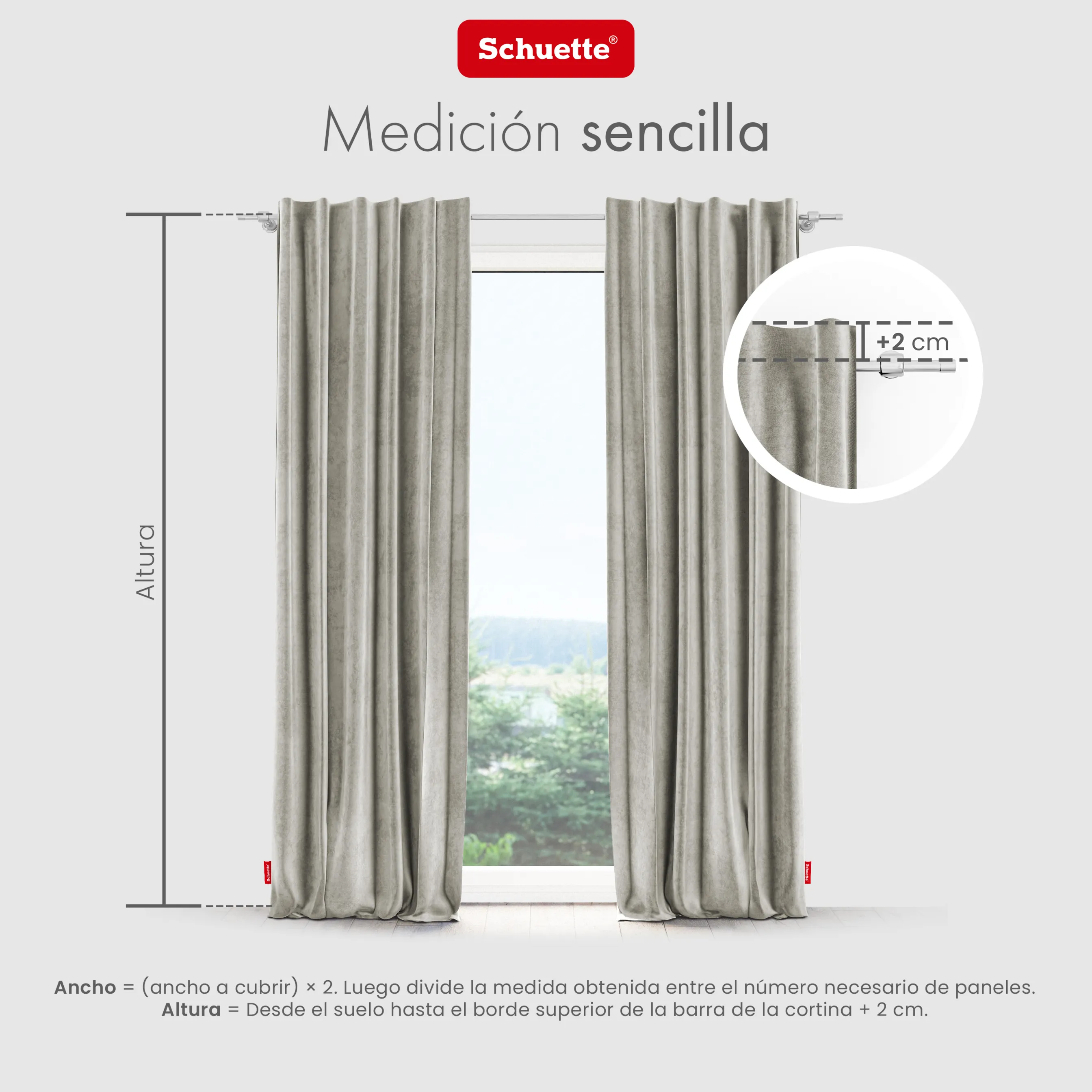 Schuette® Verdunkelungs-Vorhang Gardine mit Tunnelband nach Maß ● Millenium Velvet Kollektion: Grey Goose (Beige) ● 1 Stück ● Knitterfrei Pflegeleicht Thermo Blickdicht & stark Abdunkelnd