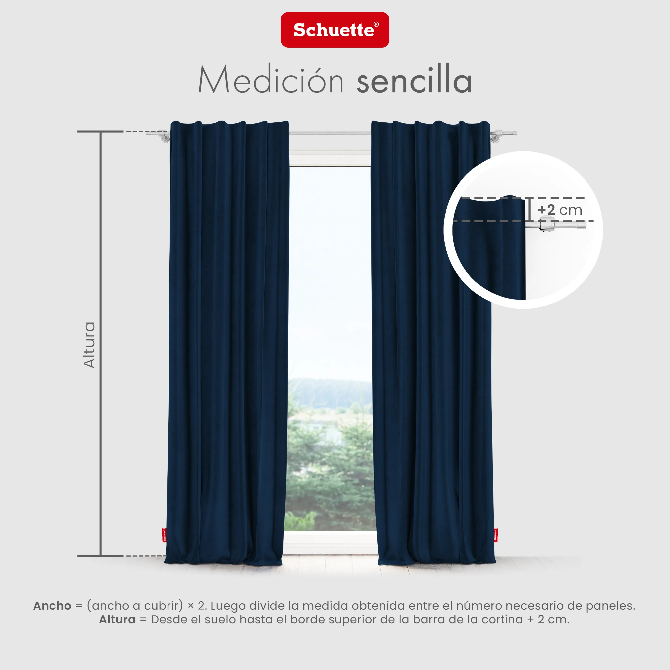 Schuette® Verdunkelungs-Vorhang Gardine mit Tunnelband nach Maß ● Millenium Velvet Kollektion: Royal Blue (Blau) ● 1 Stück ● Knitterfrei Pflegeleicht Thermo Blickdicht & stark Abdunkelnd