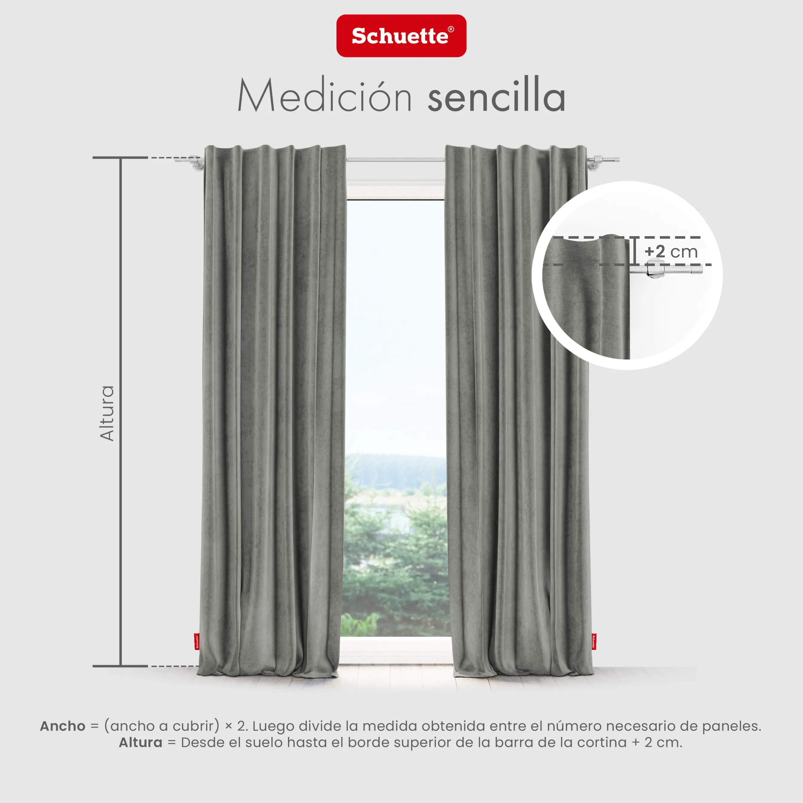 Schuette® Verdunkelungs-Vorhang Gardine mit Tunnelband nach Maß ● Millenium Velvet Kollektion: Umber Gray (Grau) ● 1 Stück ● Knitterfrei Pflegeleicht Thermo Blickdicht & stark Abdunkelnd