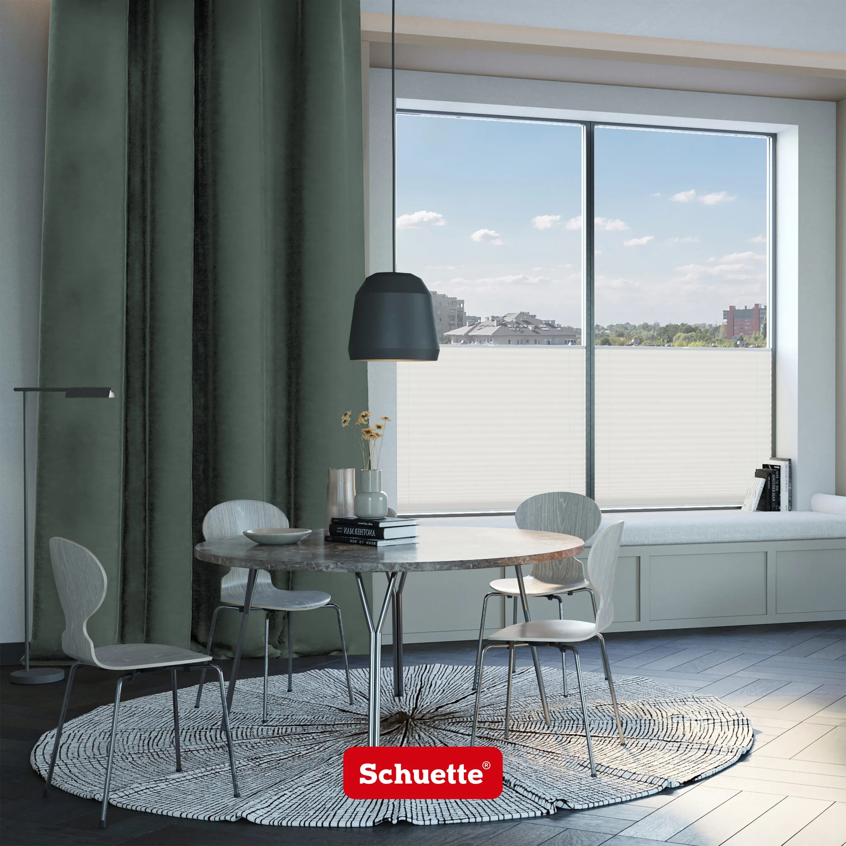 Schuette® Verdunkelungs-Vorhang Gardine mit Tunnelband nach Maß ● Millenium Velvet Kollektion: Isle of Pines (Dunkelgrün) ● 1 Stück ● Knitterfrei Pflegeleicht Thermo Blickdicht & stark Abdunkelnd