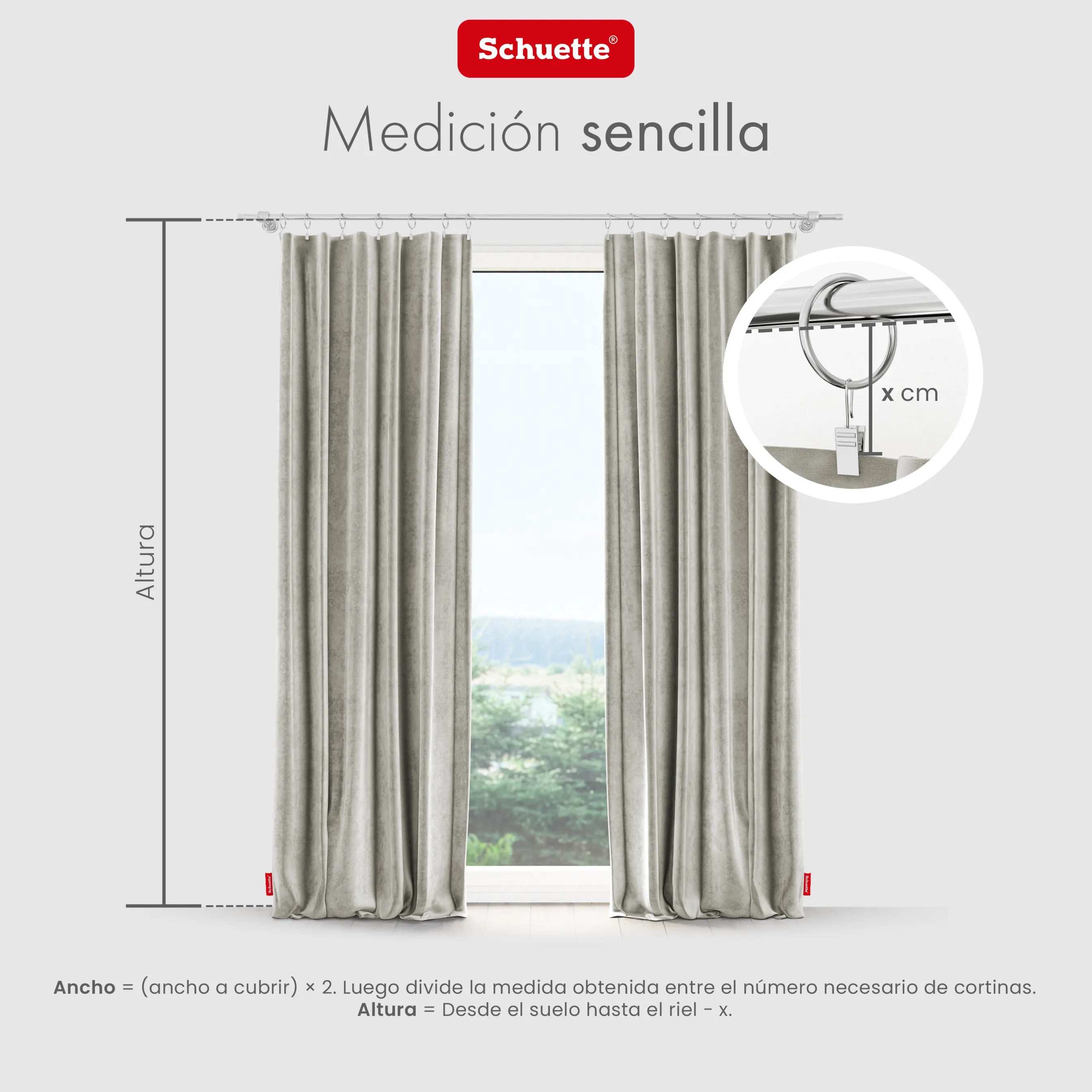 Schuette® Verdunkelungs-Vorhang Gardine mit Tunnelband nach Maß ● Millenium Velvet Kollektion: Grey Goose (Beige) ● 1 Stück ● Knitterfrei Pflegeleicht Thermo Blickdicht & stark Abdunkelnd