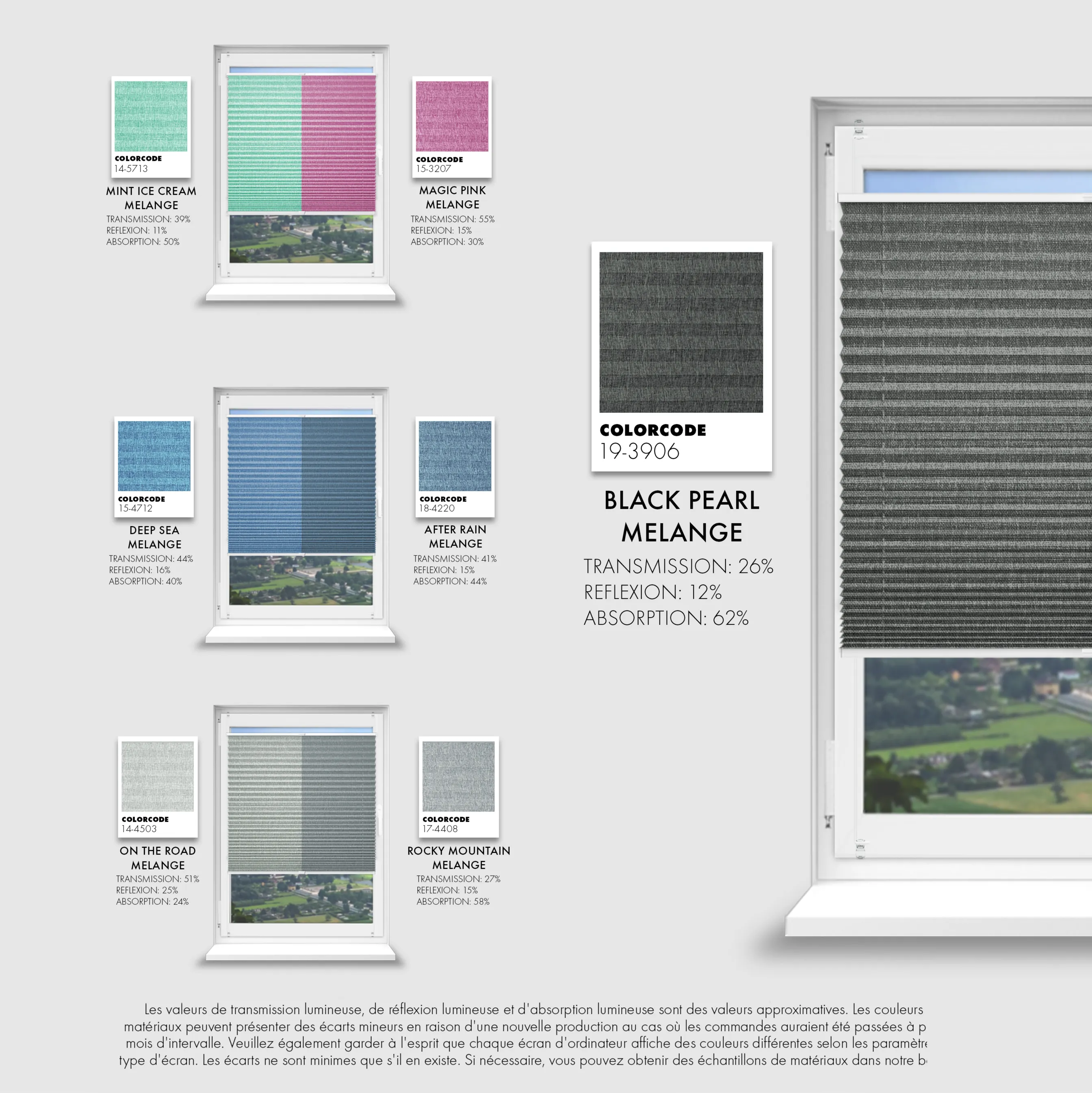 Schuette® Plissee mit Bohren nach Maß • Suprafix "Double 2in1" Schraub- & Klemmhalter • Melange Kollektion: Mint Ice Cream (Grün) • Profilfarbe: Walnuss