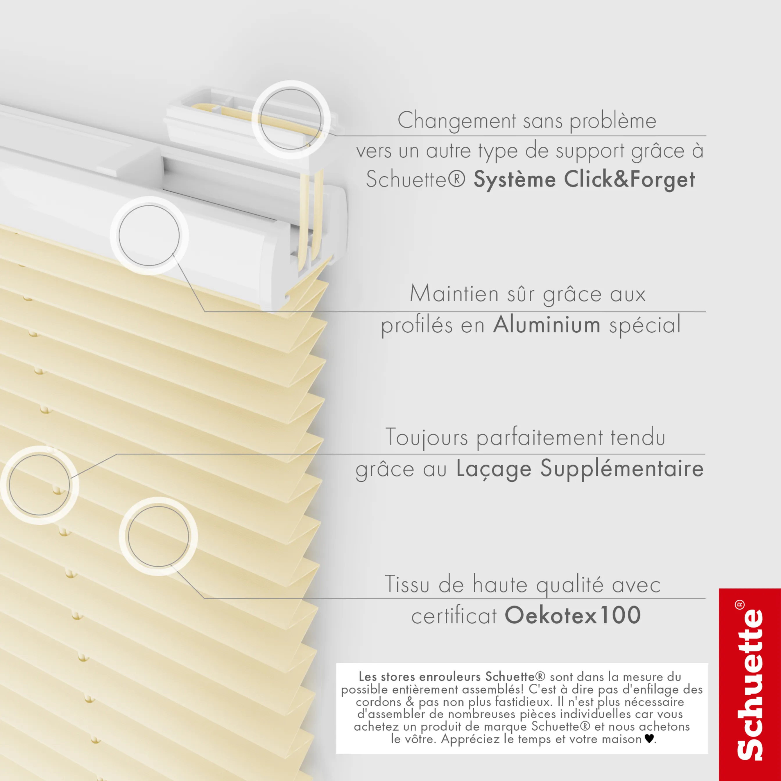 Schuette® Dachfenster Plissee nach Maß • Premium Kollektion: Sahara's Sand • Profilfarbe: Eiche