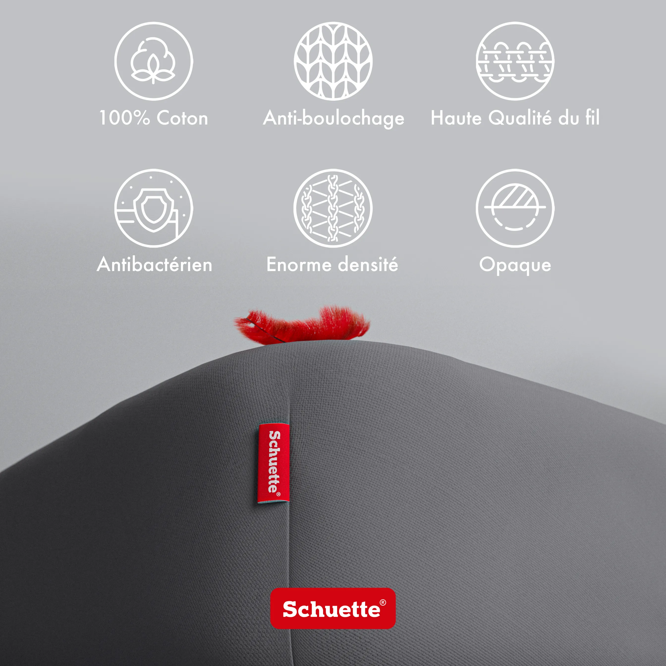 Schuette® Spannbettlaken • 180 x 200 • Wow! Kollektion: Shades of Earl Gray (Dunkelgrau) • 100% Superfluff Baumwolle, Blickdicht, Faltenfrei • mit Rundumgummi • Matratzenhöhe bis 25 cm