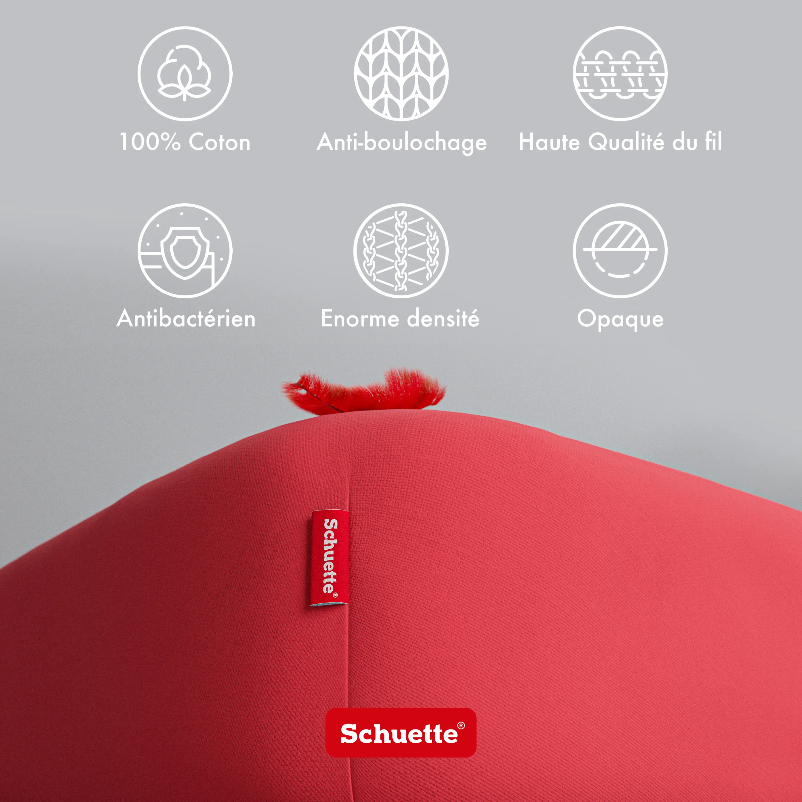 Schuette® Topper Spannbettlaken • 200 x 200 • Wow! Kollektion: Redy or not? (Rot) • 100% Superfluff Baumwolle, Blickdicht, Faltenfrei • mit Rundumgummi • Matratzenhöhe bis 15 cm