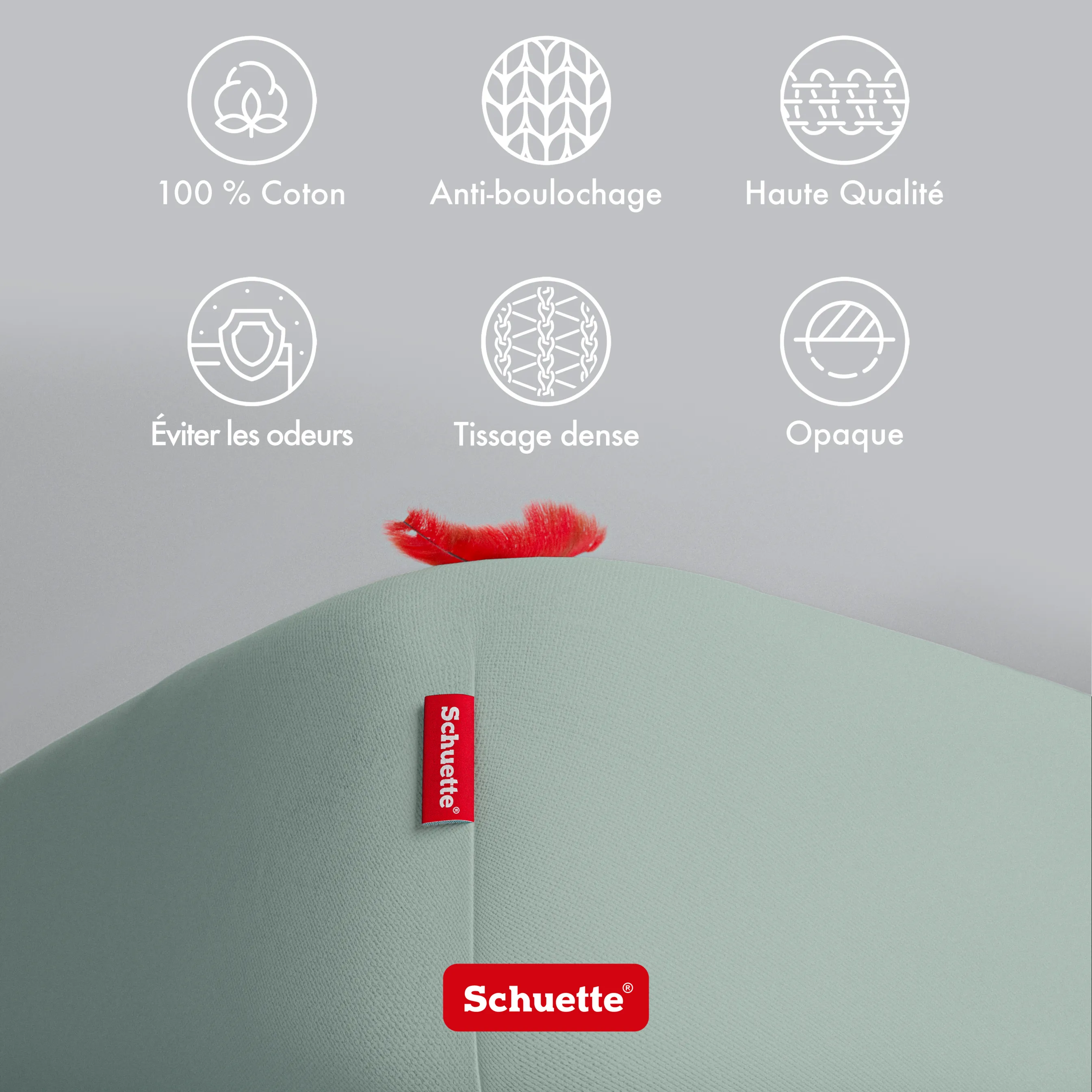 Schuette® Spannbettlaken • 140 x 200 • Wow! Kollektion: Élysées Macarons (Grüngrau) • 100% Superfluff Baumwolle, Blickdicht, Faltenfrei • mit Rundumgummi • Matratzenhöhe bis 30 cm