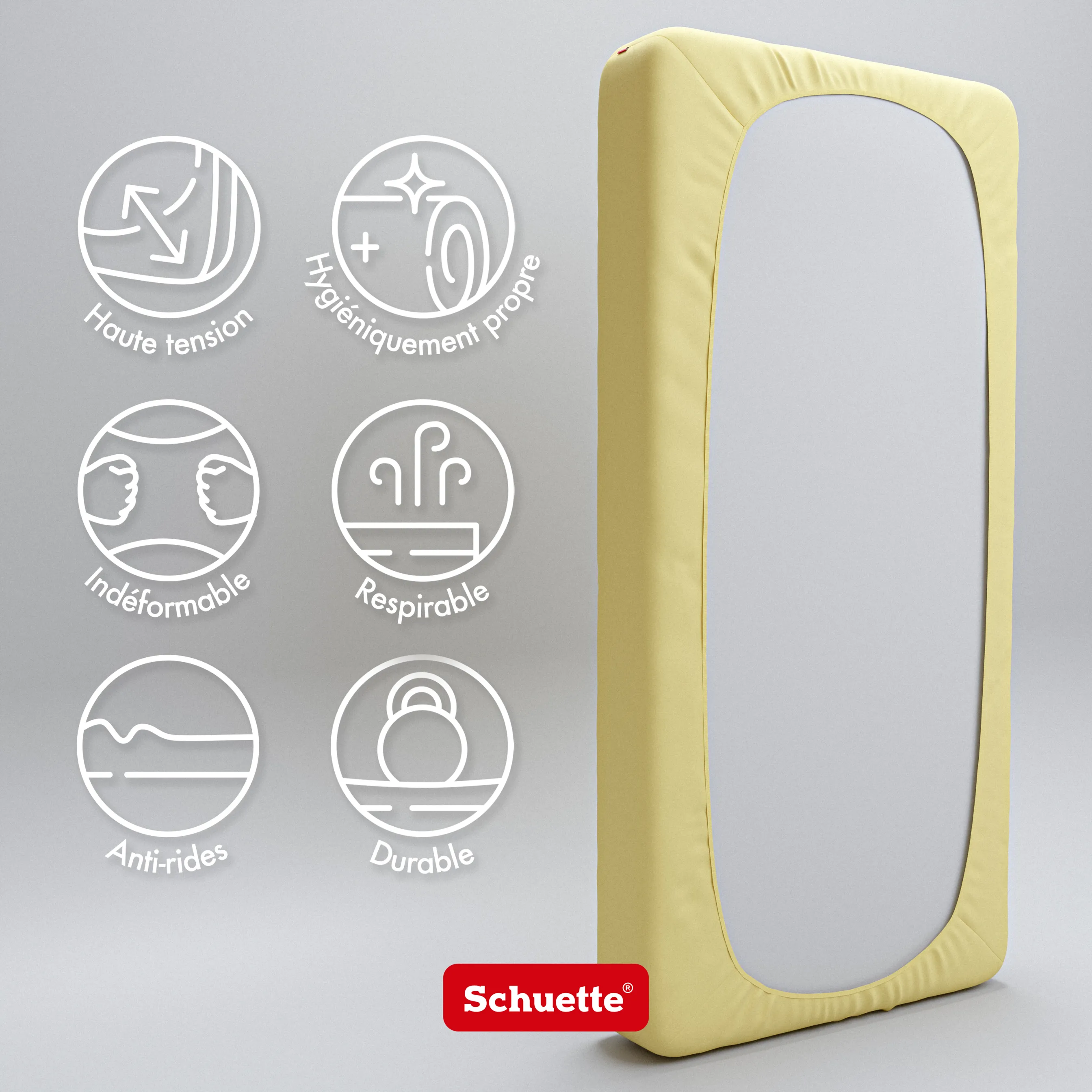 Schuette® Topper Spannbettlaken • 60 x 120 • Wow! Kollektion: Hello Yellow (Gelb) • 100% Superfluff Baumwolle, Blickdicht, Faltenfrei • mit Rundumgummi • Matratzenhöhe bis 10 cm