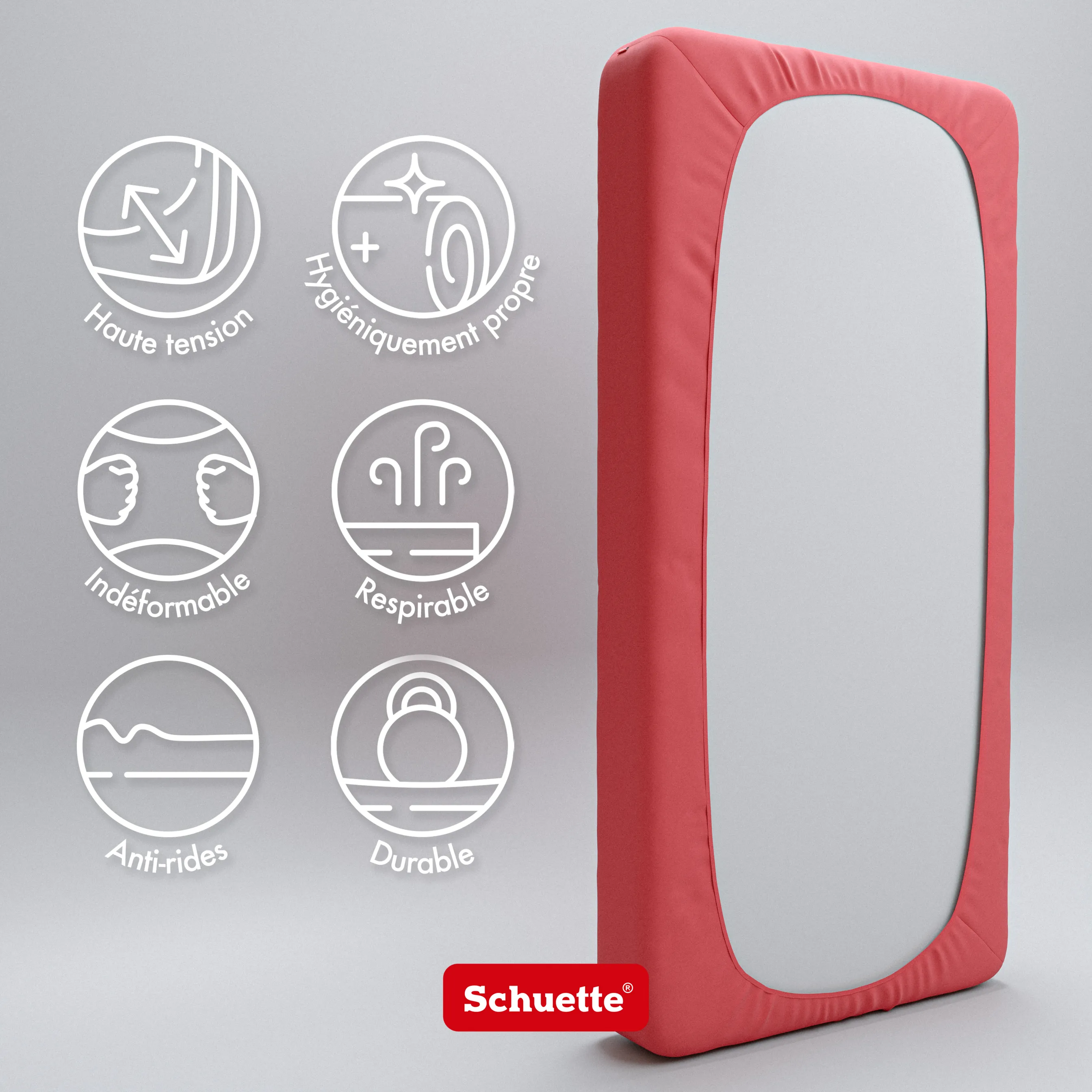 Schuette® Topper Spannbettlaken • 200 x 200 • Wow! Kollektion: Redy or not? (Rot) • 100% Superfluff Baumwolle, Blickdicht, Faltenfrei • mit Rundumgummi • Matratzenhöhe bis 15 cm