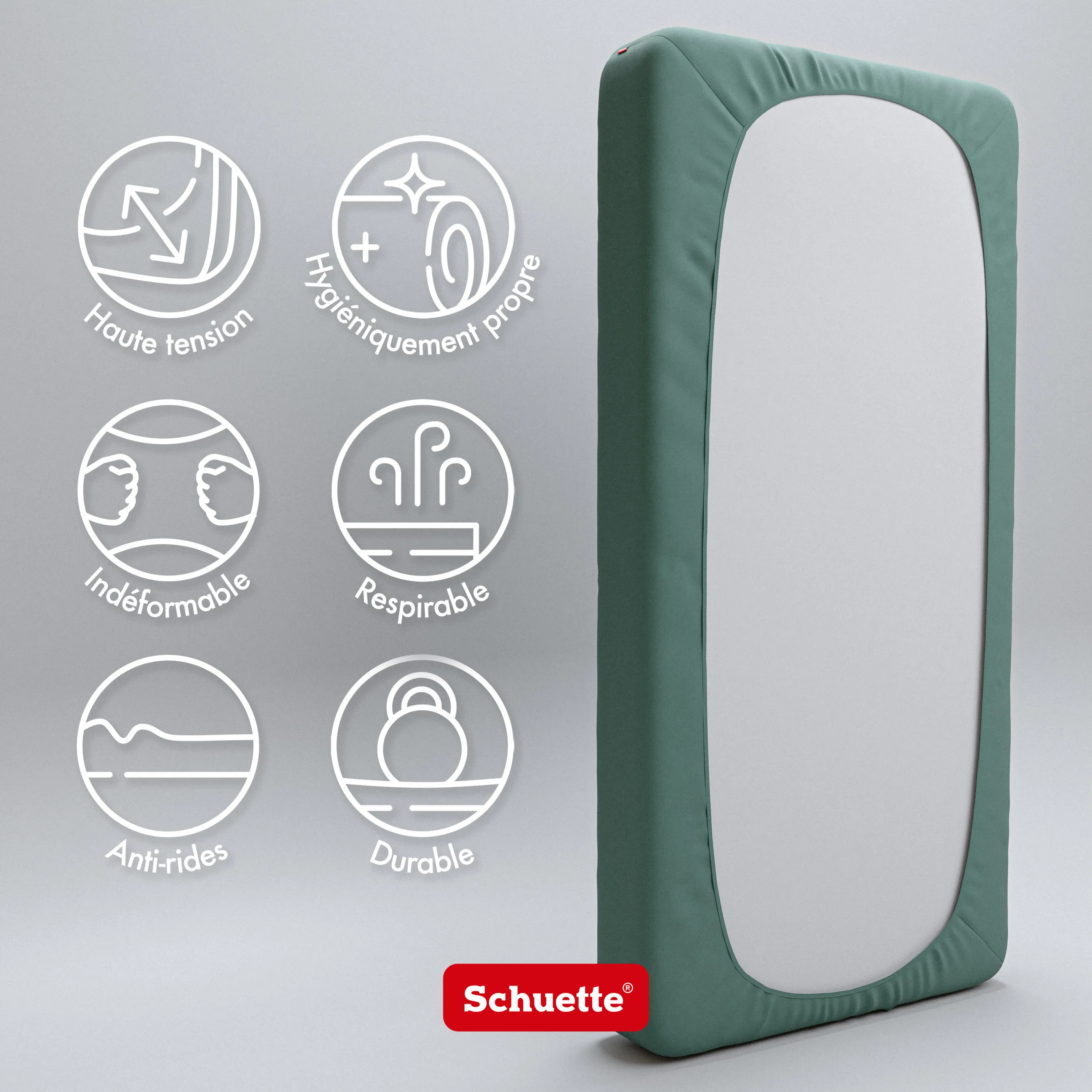 Schuette® Spannbettlaken • 70 x 200 • Wow! Kollektion: Miss Emerald (Dunkelgrün) • 100% Superfluff Baumwolle, Blickdicht, Faltenfrei • mit Rundumgummi • Matratzenhöhe bis 35 cm
