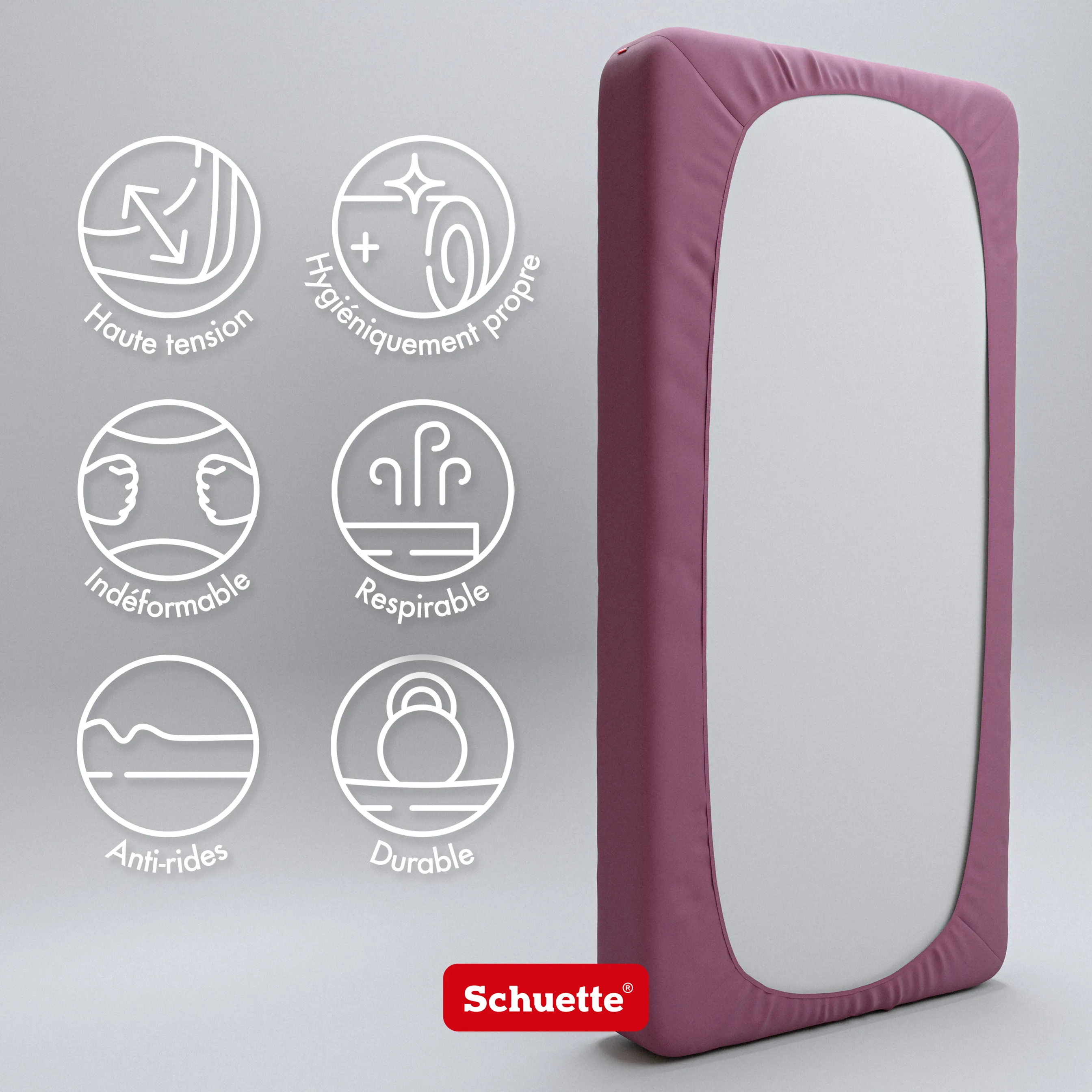 Schuette® Topper Spannbettlaken • 90 x 200 • Wow! Kollektion: Purple Matter (Dunkelviolett) • 100% Superfluff Baumwolle, Blickdicht, Faltenfrei • mit Rundumgummi • Matratzenhöhe bis 10 cm