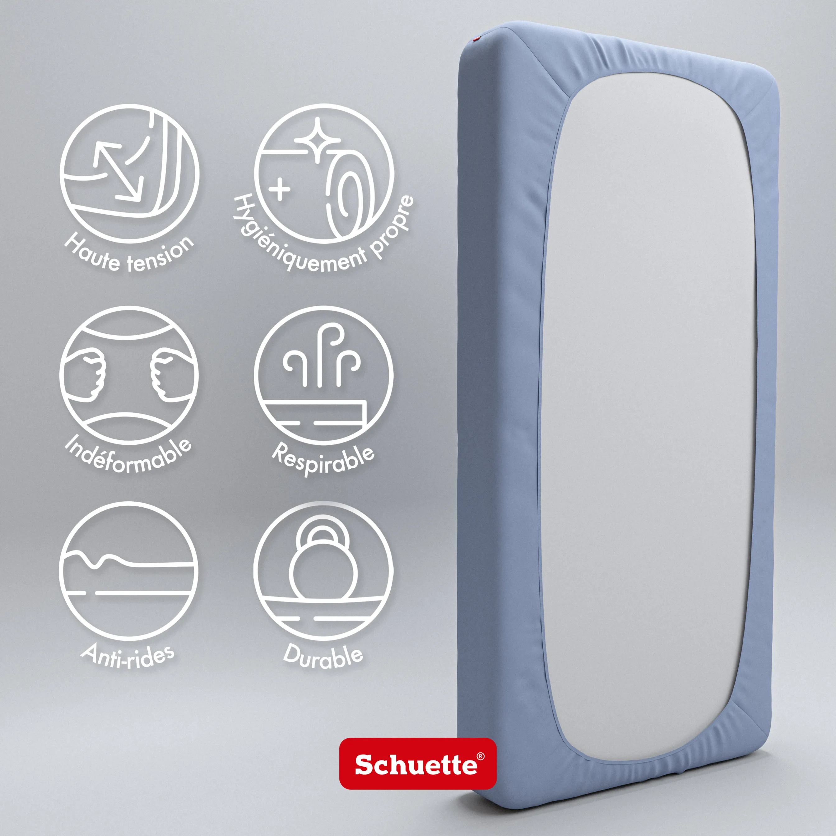 Schuette® Spannbettlaken • 200 x 220 • Wow! Kollektion: Tru Blu (Dunkelblau) • 100% Superfluff Baumwolle, Blickdicht, Faltenfrei • mit Rundumgummi • Matratzenhöhe bis 25 cm