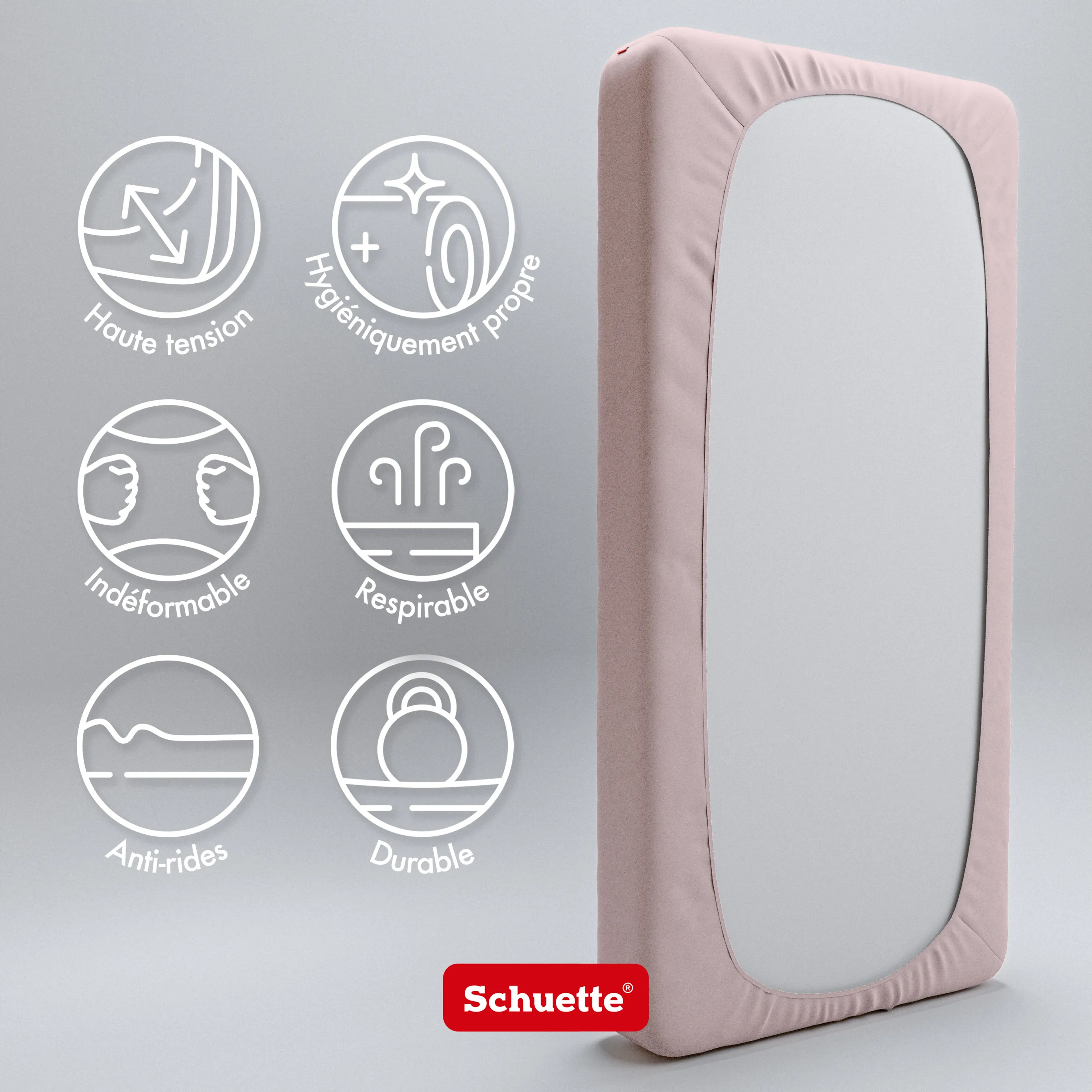 Schuette® Spannbettlaken • 160 x 200 • Wow! Kollektion: Cherry Blossom (Pastellrosa) • 100% Superfluff Baumwolle, Blickdicht, Faltenfrei • mit Rundumgummi • Matratzenhöhe bis 25 cm