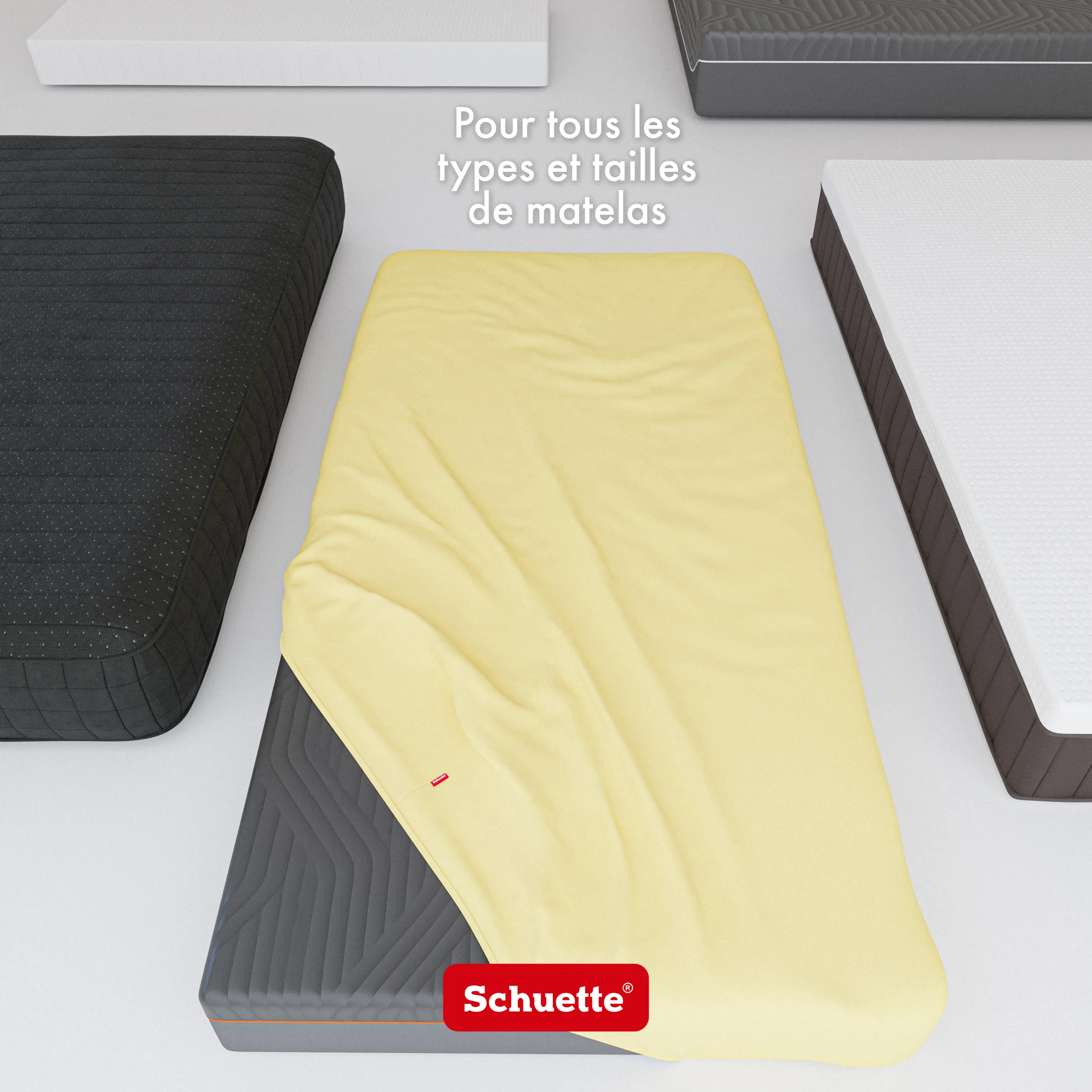 Schuette® Topper Spannbettlaken • 80 x 200 • Wow! Kollektion: Hello Yellow (Gelb) • 100% Superfluff Baumwolle, Blickdicht, Faltenfrei • mit Rundumgummi • Matratzenhöhe bis 10 cm