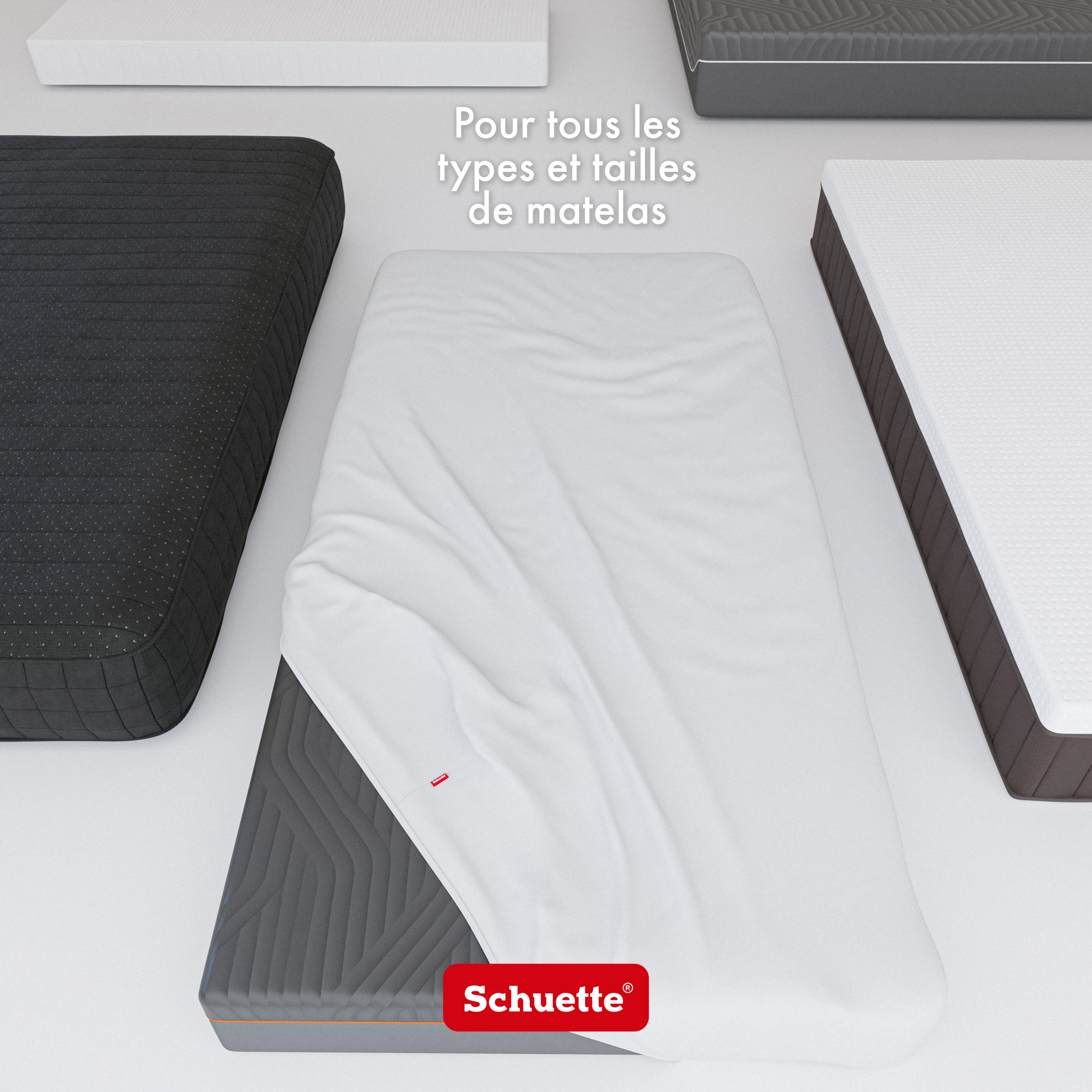 Schuette® Spannbettlaken • 200 x 200 • Wow! Kollektion: Graceful Grayce (Hellgrau) • 100% Superfluff Baumwolle, Blickdicht, Faltenfrei • mit Rundumgummi • Matratzenhöhe bis 40 cm