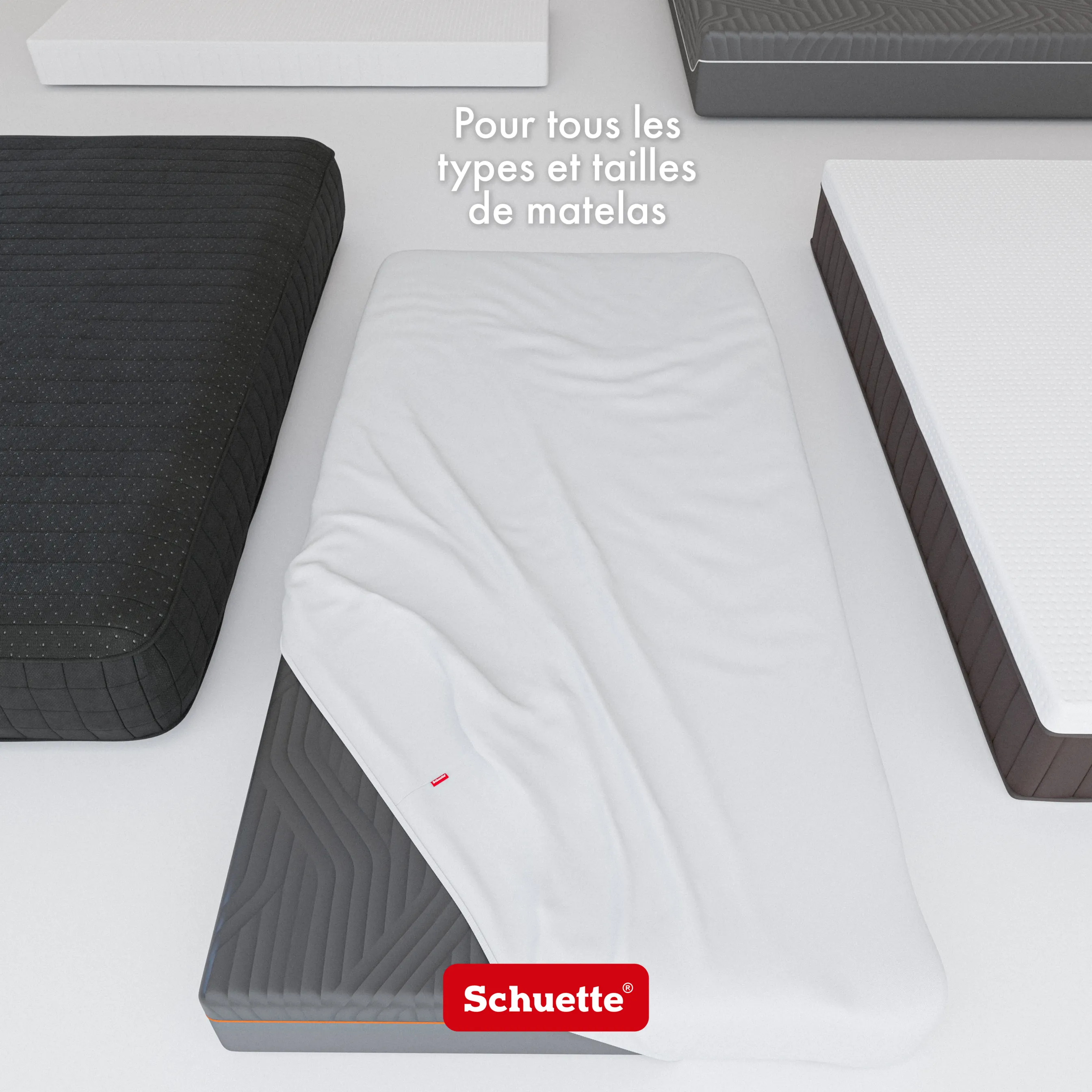 Schuette® Topper Spannbettlaken • 140 x 200 • Wow! Kollektion: Graceful Grayce (Hellgrau) • 100% Superfluff Baumwolle, Blickdicht, Faltenfrei • mit Rundumgummi • Matratzenhöhe bis 10 cm
