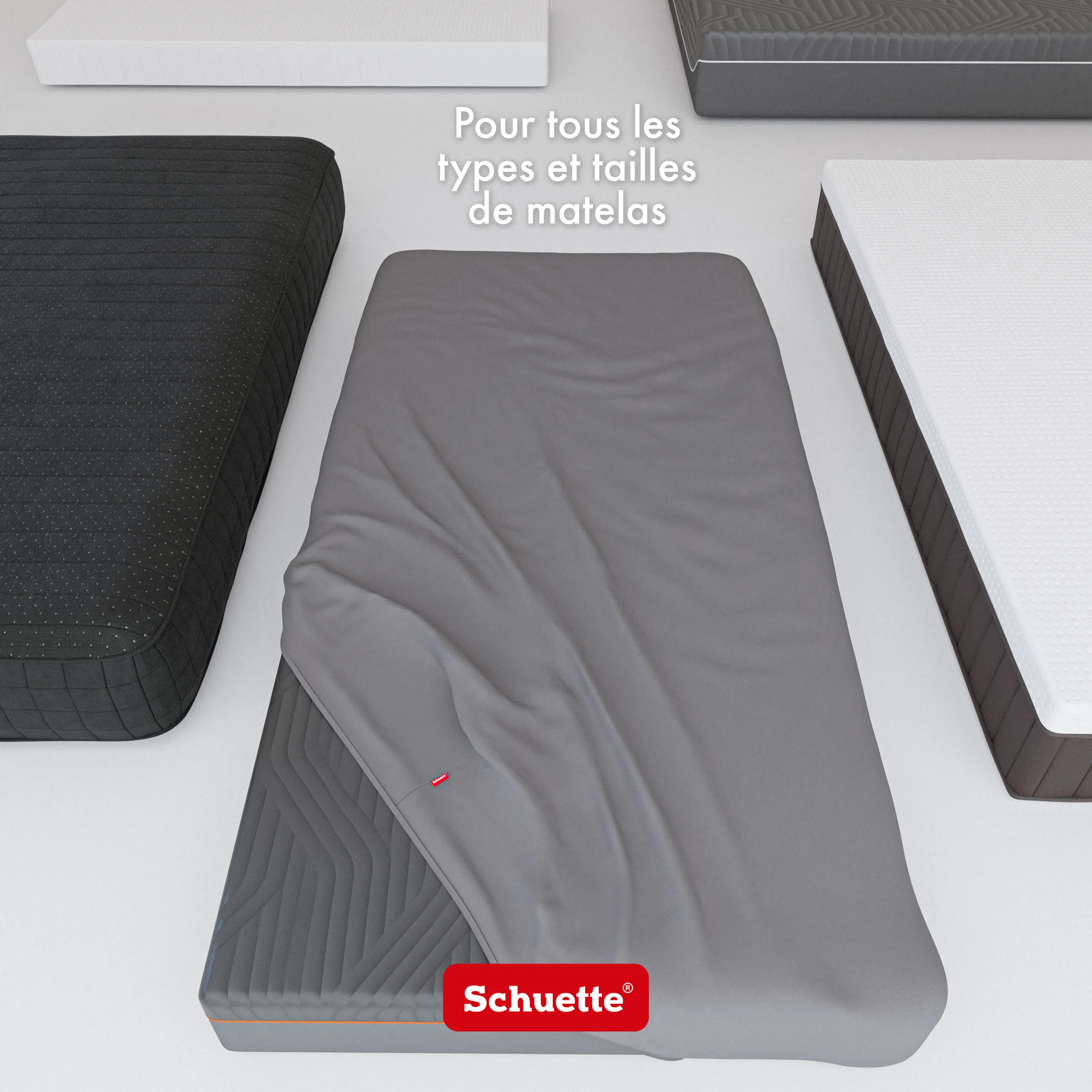 Schuette® Spannbettlaken • 180 x 200 • Wow! Kollektion: Shades of Earl Gray (Dunkelgrau) • 100% Superfluff Baumwolle, Blickdicht, Faltenfrei • mit Rundumgummi • Matratzenhöhe bis 25 cm