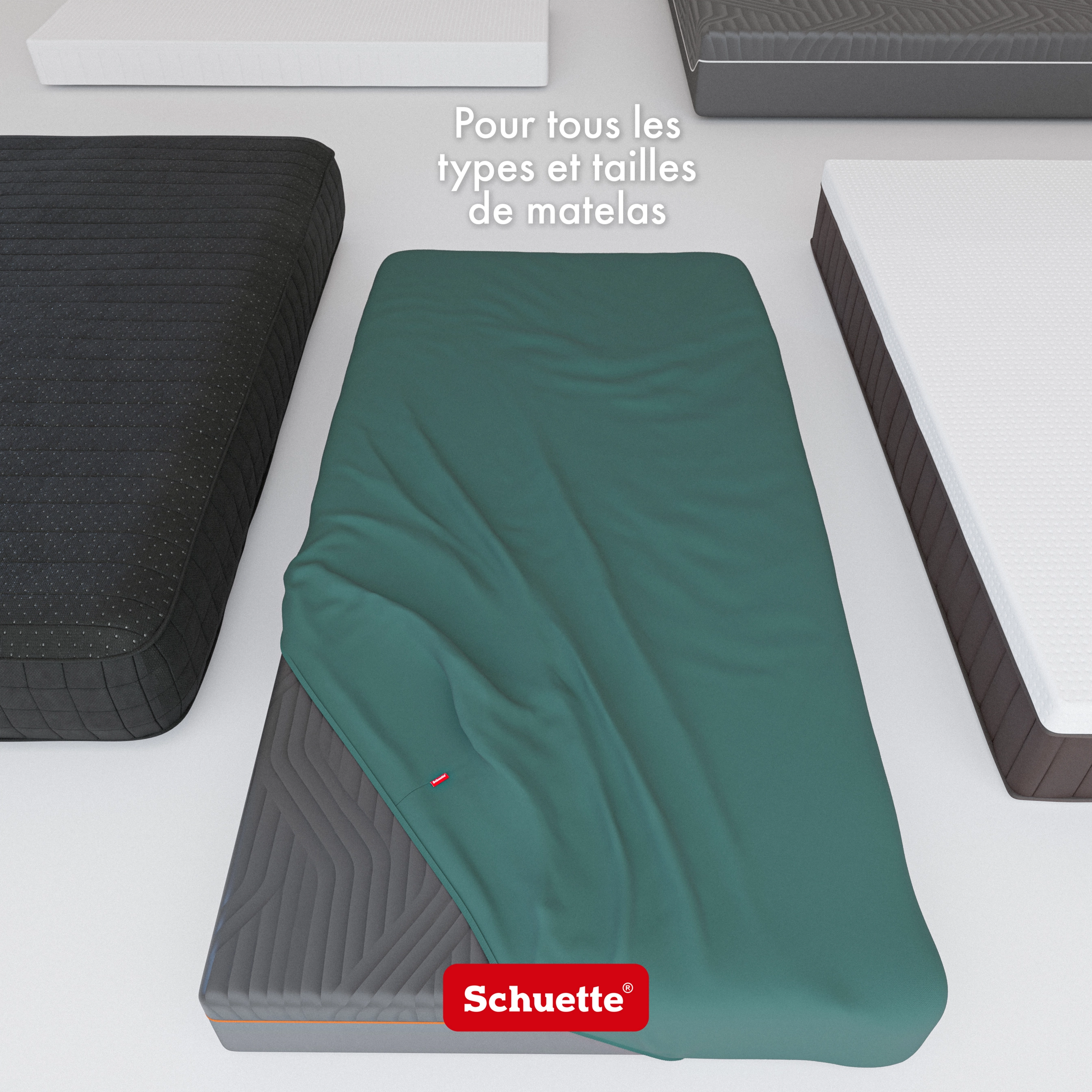 Schuette® Spannbettlaken • 100 x 200 • Wow! Kollektion: Miss Emerald (Dunkelgrün) • 100% Superfluff Baumwolle, Blickdicht, Faltenfrei • mit Rundumgummi • Matratzenhöhe bis 25 cm