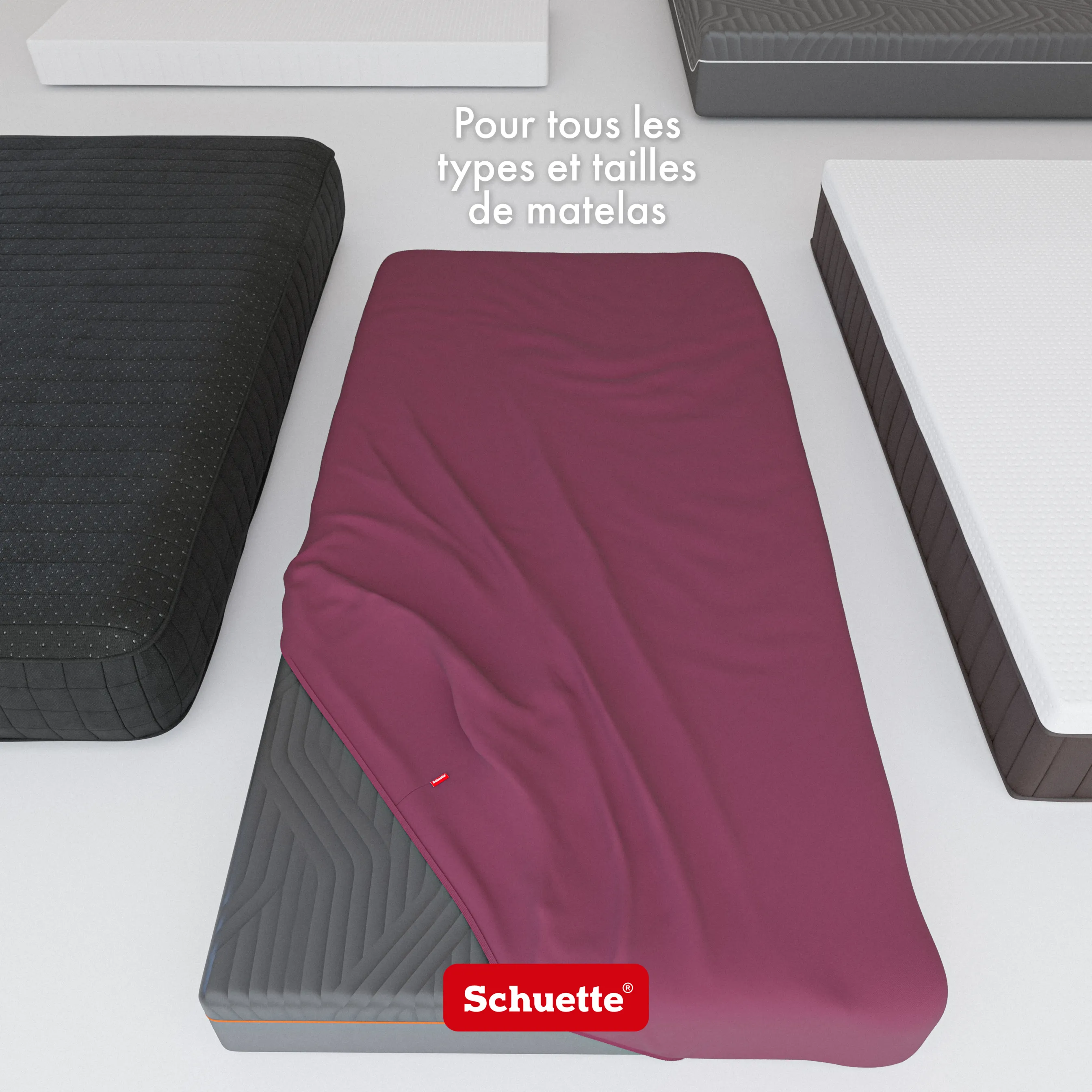 Schuette® Topper Spannbettlaken • 90 x 200 • Wow! Kollektion: Purple Matter (Dunkelviolett) • 100% Superfluff Baumwolle, Blickdicht, Faltenfrei • mit Rundumgummi • Matratzenhöhe bis 10 cm