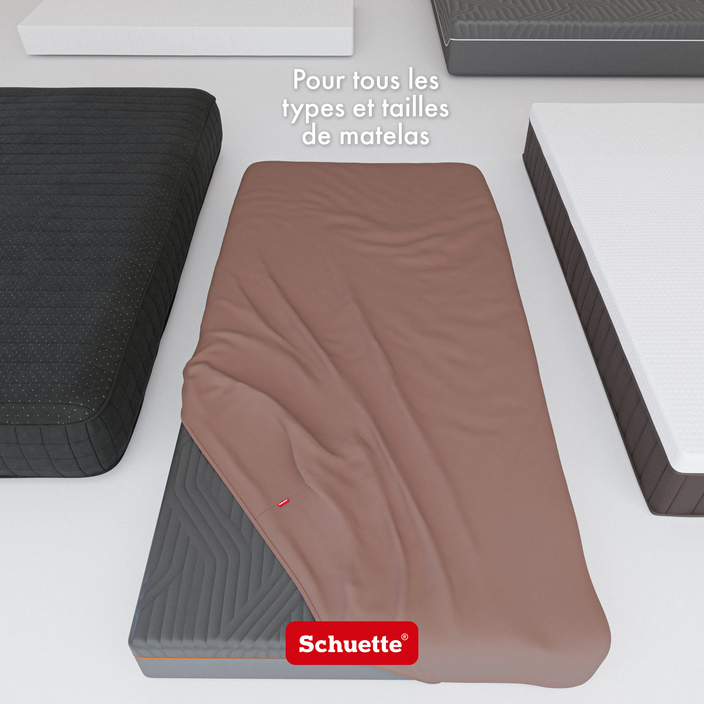 Schuette® Topper Spannbettlaken • 120 x 200 • Wow! Kollektion: Espresso Yourself (Braun) • 100% Superfluff Baumwolle, Blickdicht, Faltenfrei • mit Rundumgummi • Matratzenhöhe bis 10 cm