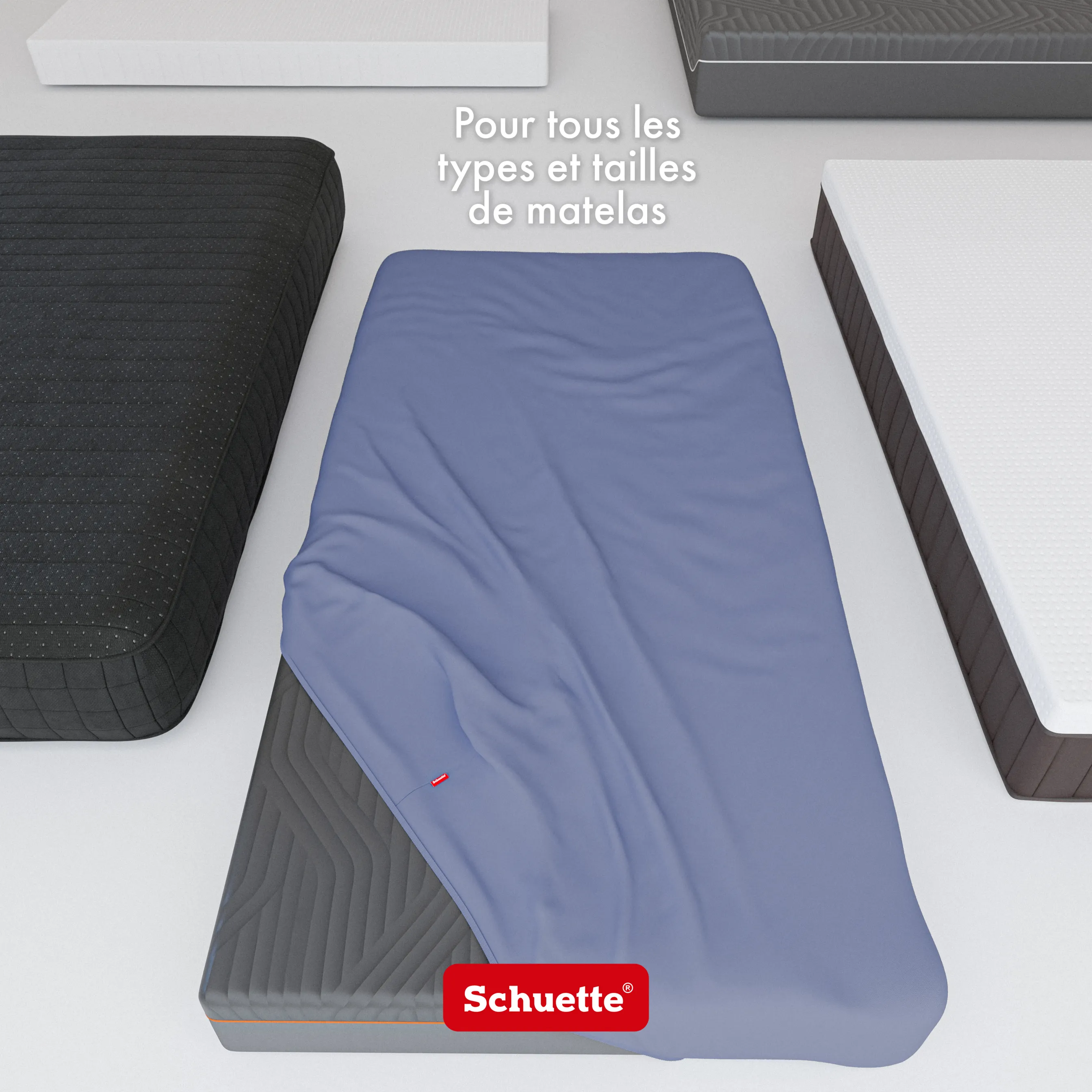 Schuette® Spannbettlaken • 200 x 220 • Wow! Kollektion: Tru Blu (Dunkelblau) • 100% Superfluff Baumwolle, Blickdicht, Faltenfrei • mit Rundumgummi • Matratzenhöhe bis 25 cm