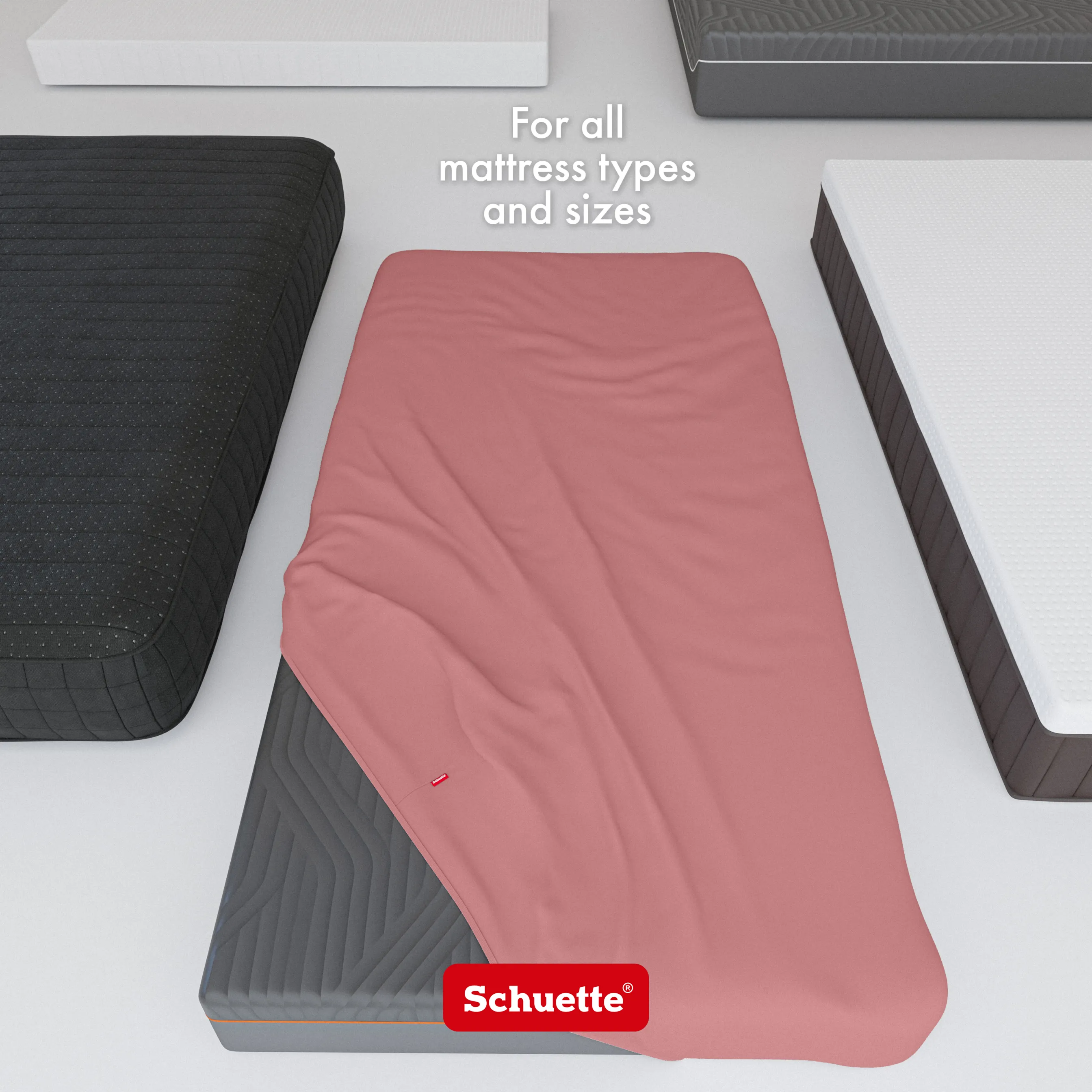 Schuette® Topper Spannbettlaken • 140 x 200 • Wow! Kollektion: Pink Fiction (Altrosa) • 100% Superfluff Baumwolle, Blickdicht, Faltenfrei • mit Rundumgummi • Matratzenhöhe bis 15 cm