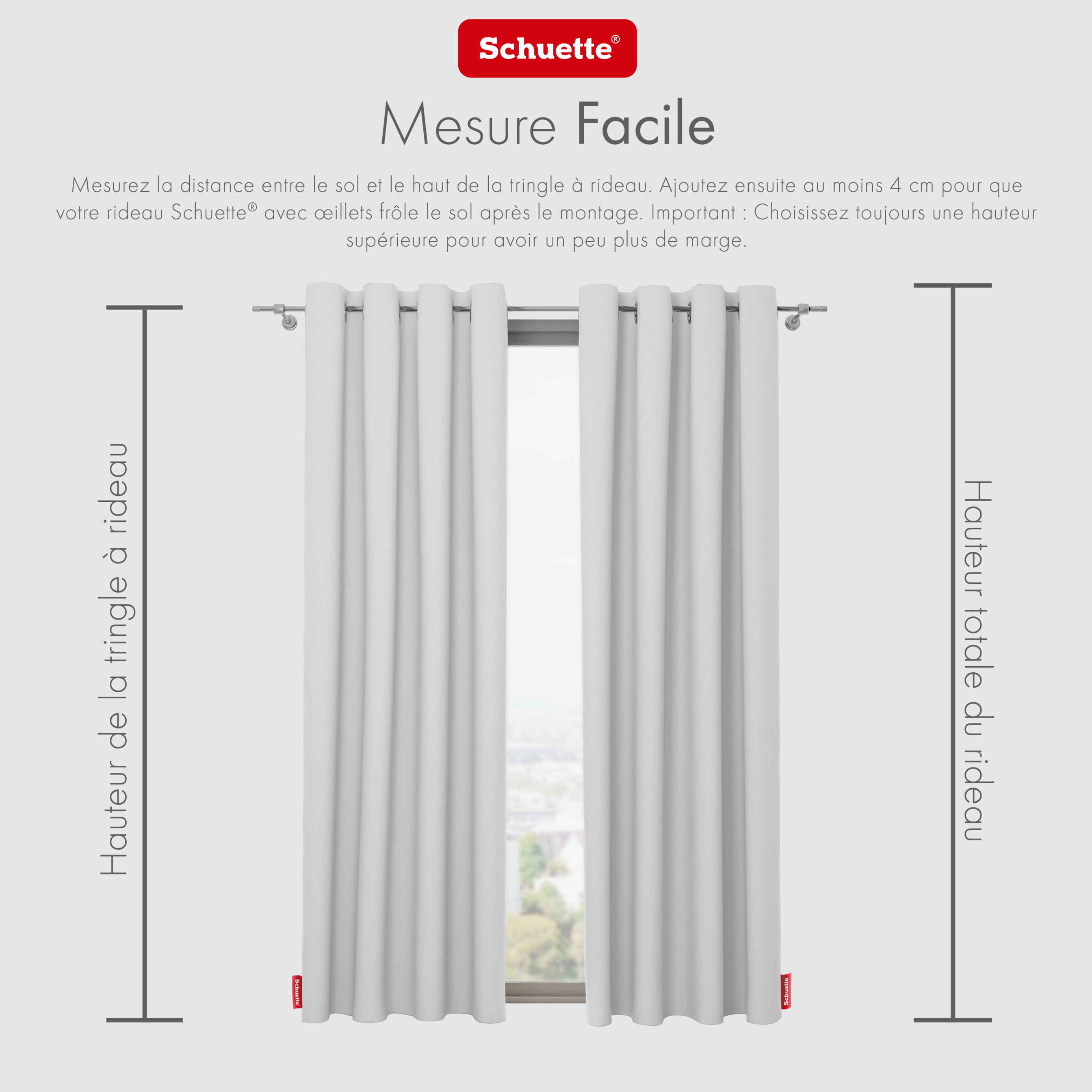 Schuette® Verdunkelungs-Vorhang Gardine mit Ösen nach Maß ● Century Black Kollektion: Misty White (Weiß-Grau) ● 1 Stück ● Knitterfrei Pflegeleicht Thermo Blickdicht & stark Abdunkelnd