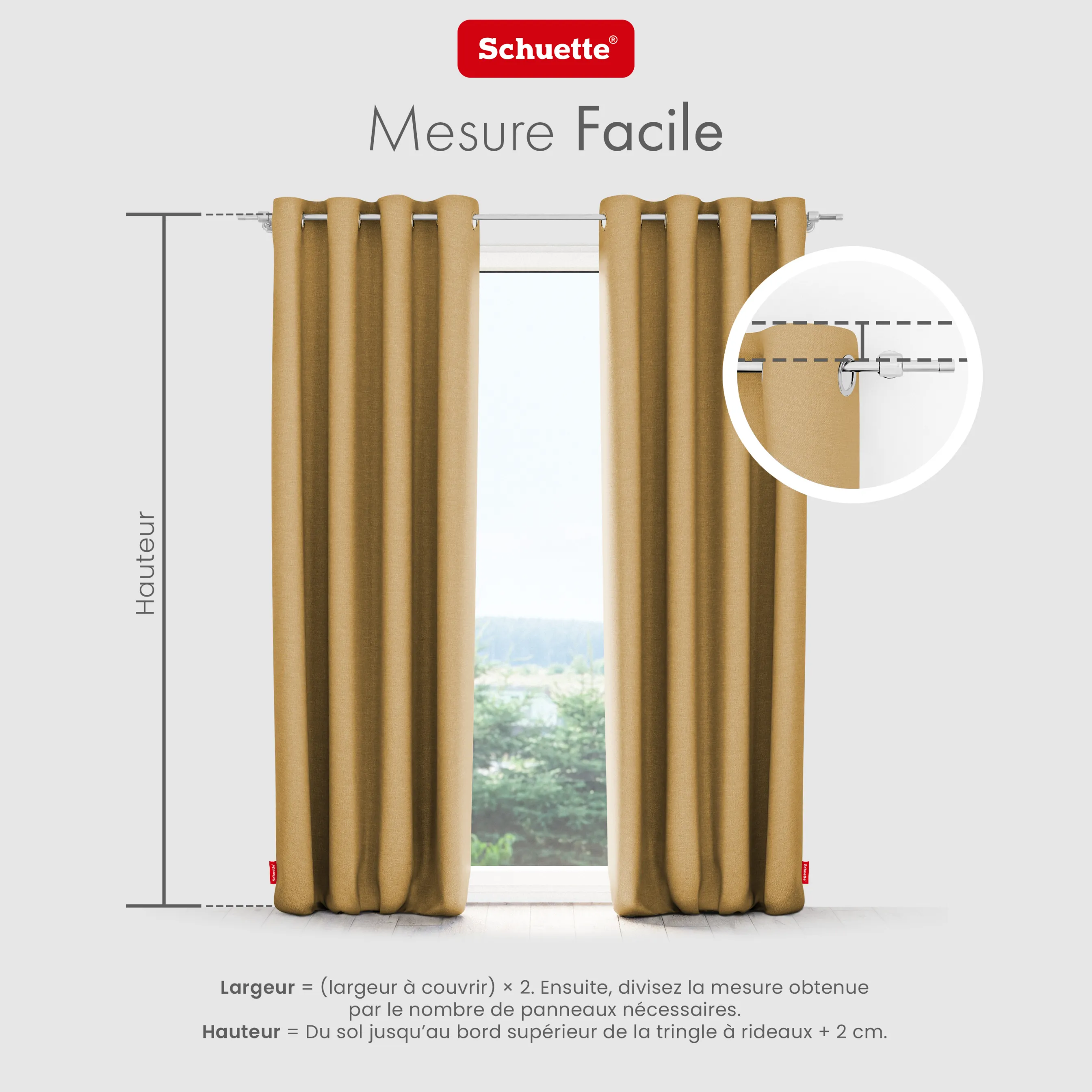 Schuette® Verdunkelungs-Vorhang Gardine mit Ösen nach Maß ● Century Black Kollektion: Tuscan sun (Beige) ● 1 Stück ● Knitterfrei Pflegeleicht Thermo Blickdicht & stark Abdunkelnd