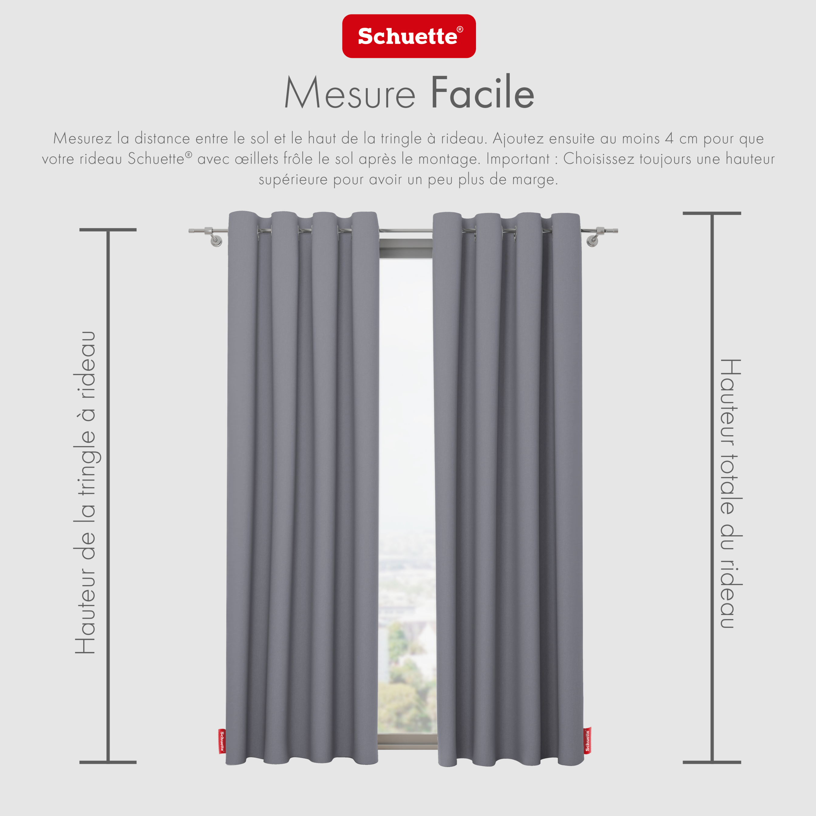 Schuette® Verdunkelungs-Vorhang Gardine mit Ösen nach Maß ● Century Black Kollektion: Misty Harbor (Grau) ● 1 Stück ● Knitterfrei Pflegeleicht Thermo Blickdicht & stark Abdunkelnd