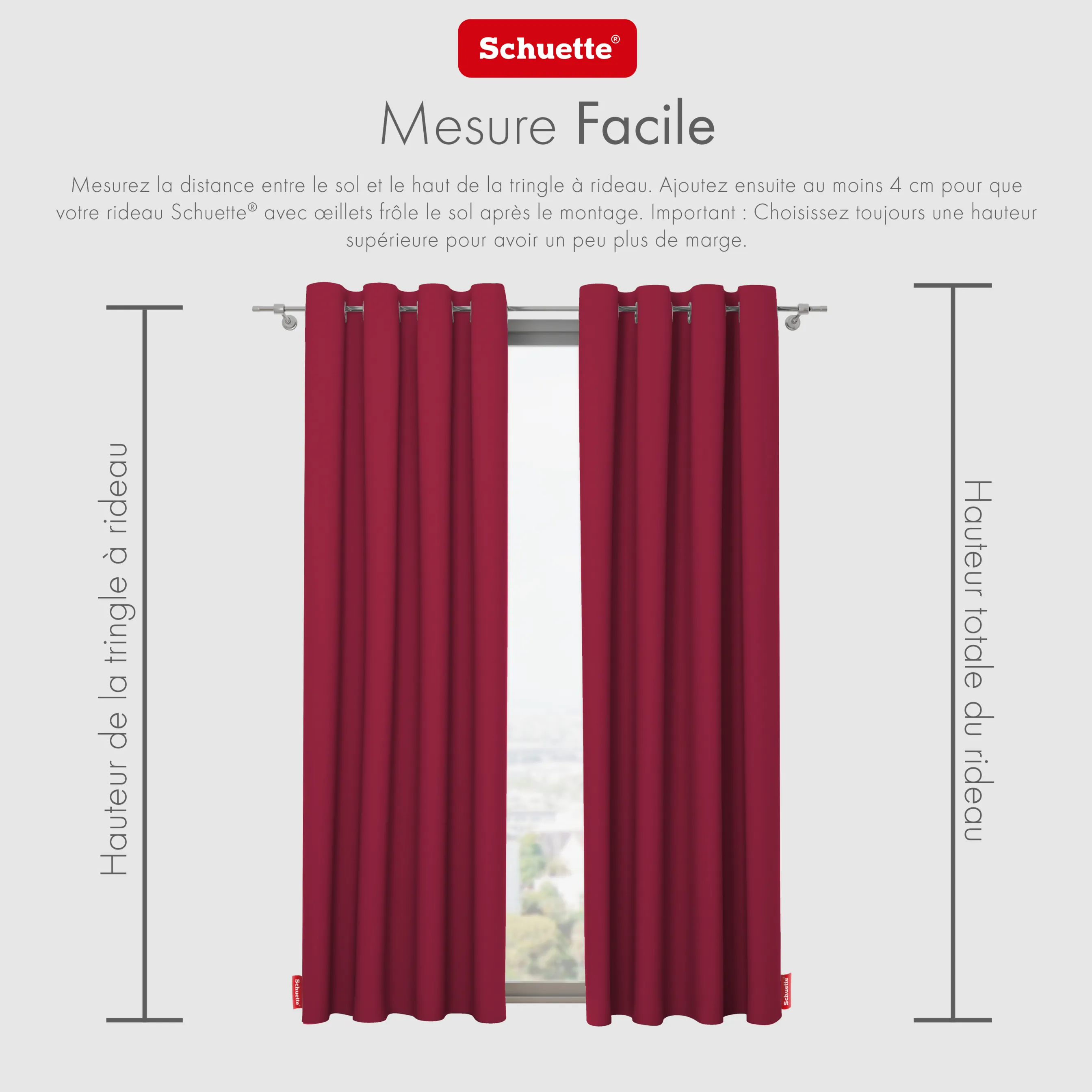 Schuette® Verdunkelungs-Vorhang Gardine mit Tunnelband nach Maß ● Century Black Kollektion: Fire Dance (Rot) ● 1 Stück ● Knitterfrei Pflegeleicht Thermo Blickdicht & stark Abdunkelnd
