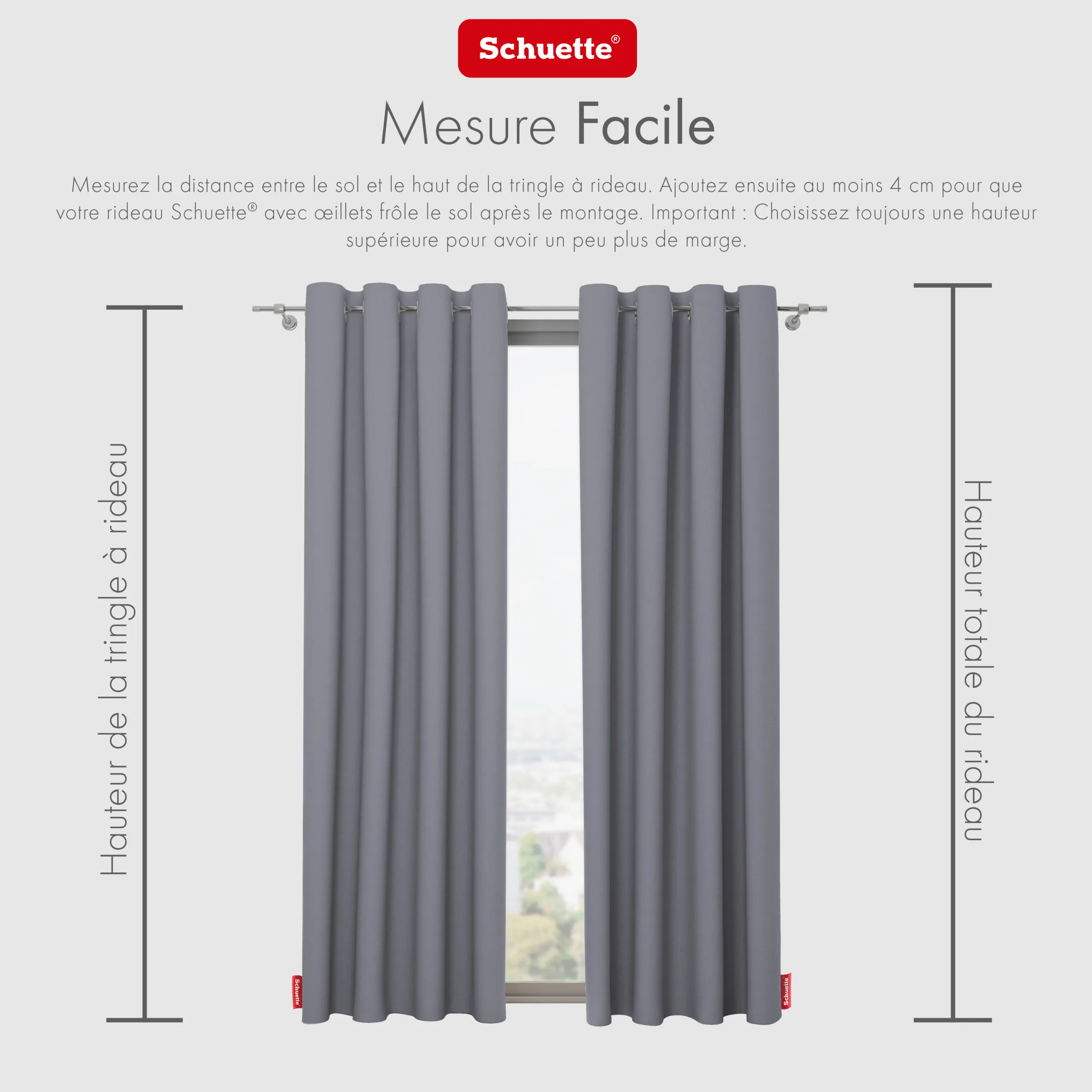 Schuette® Verdunkelungs-Vorhang Gardine mit Tunnelband nach Maß ● Century Black Kollektion: Misty Harbor (Grau) ● 1 Stück ● Knitterfrei Pflegeleicht Thermo Blickdicht & stark Abdunkelnd
