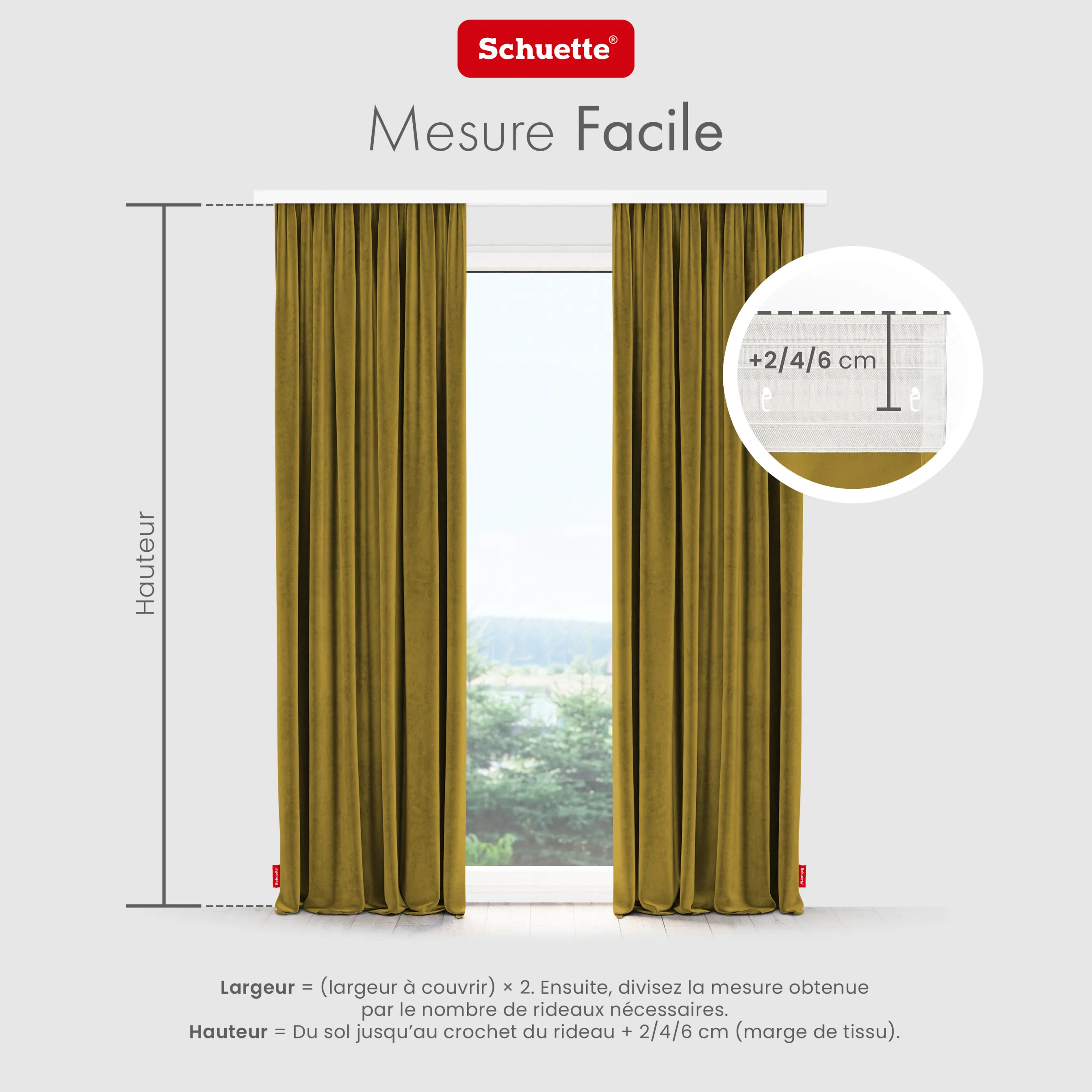 Schuette® Verdunkelungs-Vorhang Gardine mit Tunnelband nach Maß ● Millenium Velvet Kollektion: Butterscotch (Gelb) ● 1 Stück ● Knitterfrei Pflegeleicht Thermo Blickdicht & stark Abdunkelnd