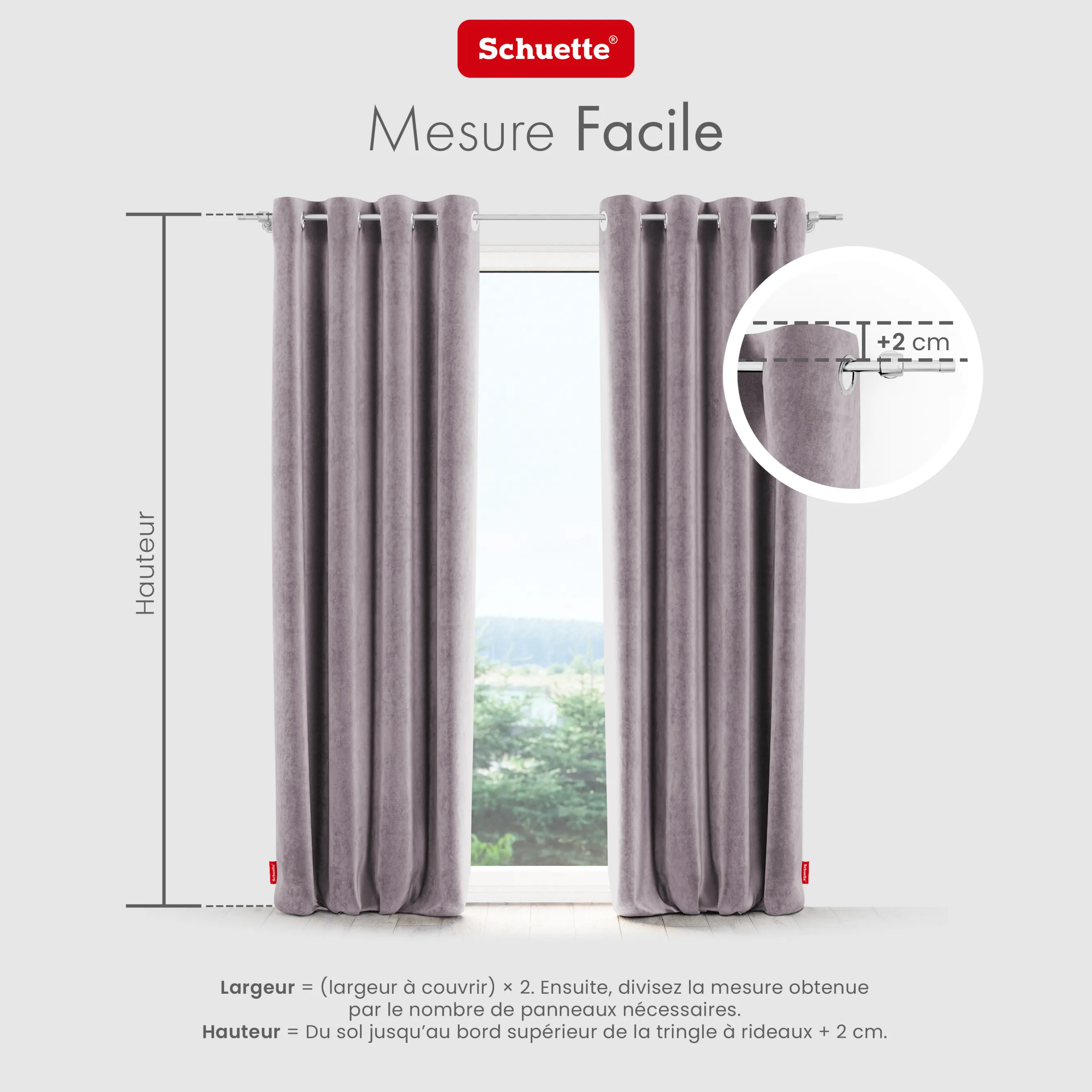 Schuette® Verdunkelungs-Vorhang Gardine mit Ösen nach Maß ● Millenium Velvet Kollektion: Purple Grape (Lila) ● 1 Stück ● Knitterfrei Pflegeleicht Thermo Blickdicht & stark Abdunkelnd