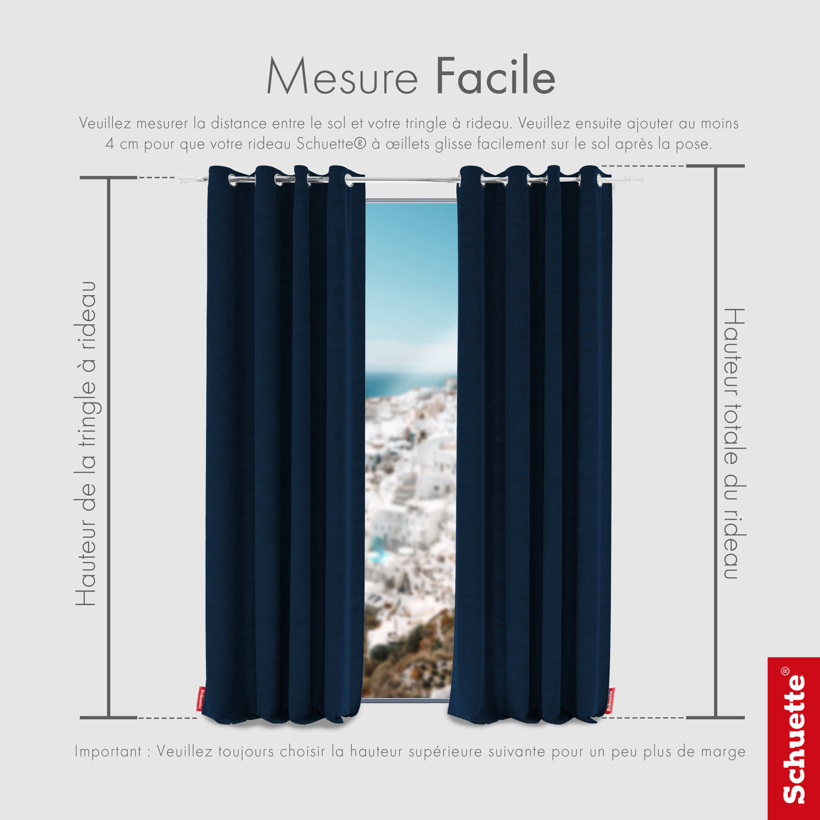 Schuette® Verdunkelungs-Vorhang Gardine mit Ösen nach Maß ● Millenium Velvet Kollektion: Royal Blue (Blau) ● 1 Stück ● Knitterfrei Pflegeleicht Thermo Blickdicht & stark Abdunkelnd