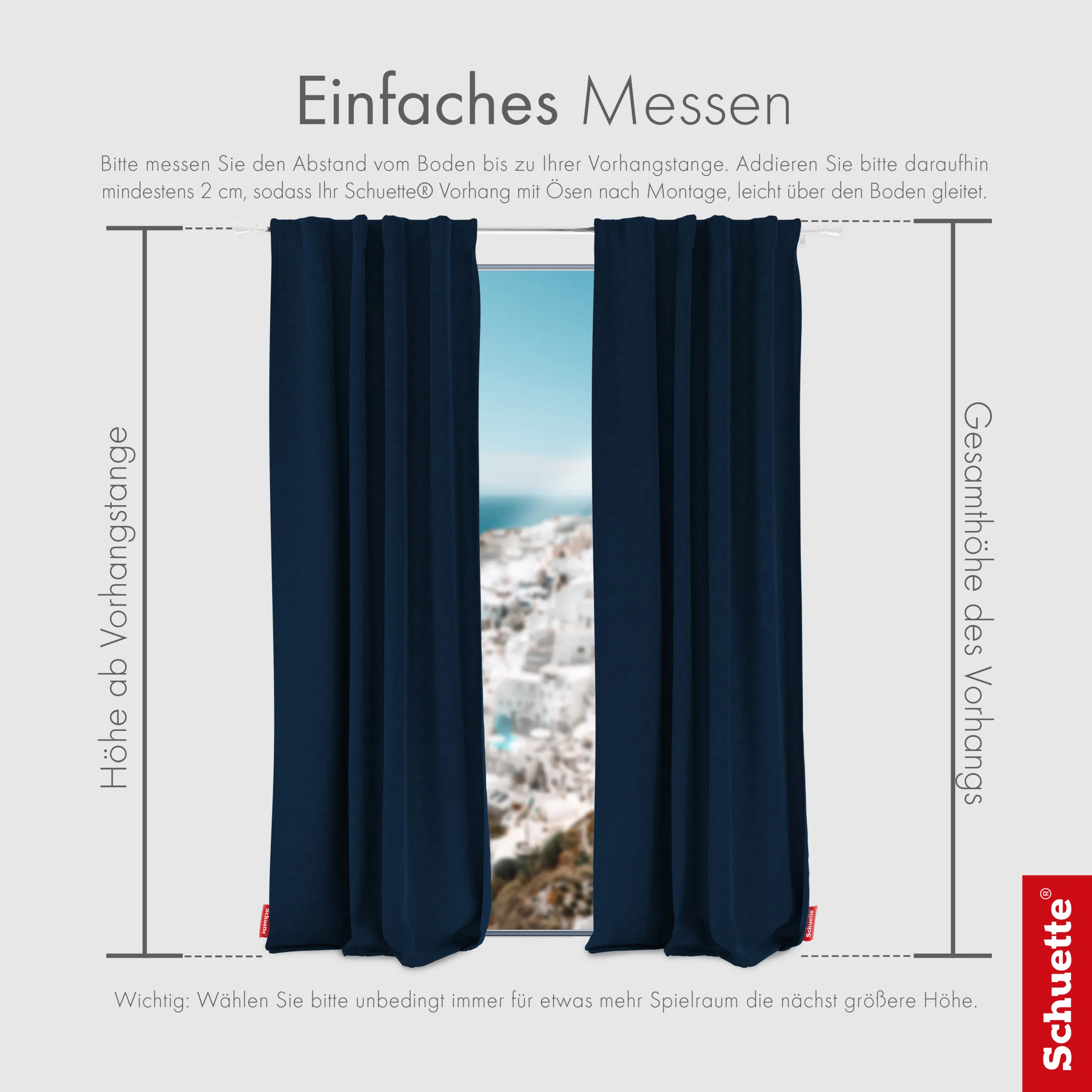 Schuette® Verdunkelungs-Vorhang Gardine mit Tunnelband nach Maß ● Millenium Velvet Kollektion: Royal Blue (Blau) ● 1 Stück ● Knitterfrei Pflegeleicht Thermo Blickdicht & stark Abdunkelnd