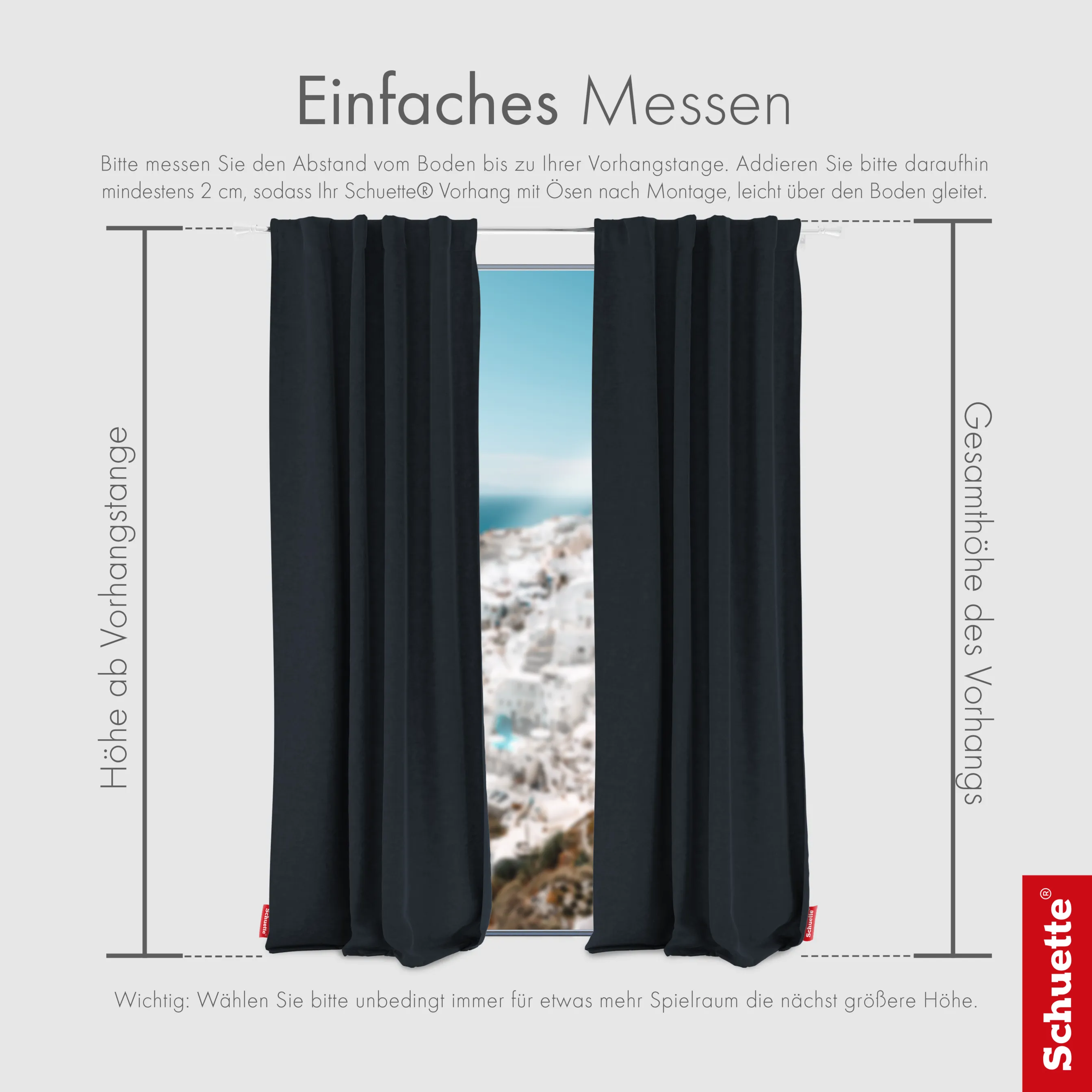 Schuette® Verdunkelungs-Vorhang Gardine mit Tunnelband nach Maß ● Millenium Velvet Kollektion: Anchor (Blau) ● 1 Stück ● Knitterfrei Pflegeleicht Thermo Blickdicht & stark Abdunkelnd