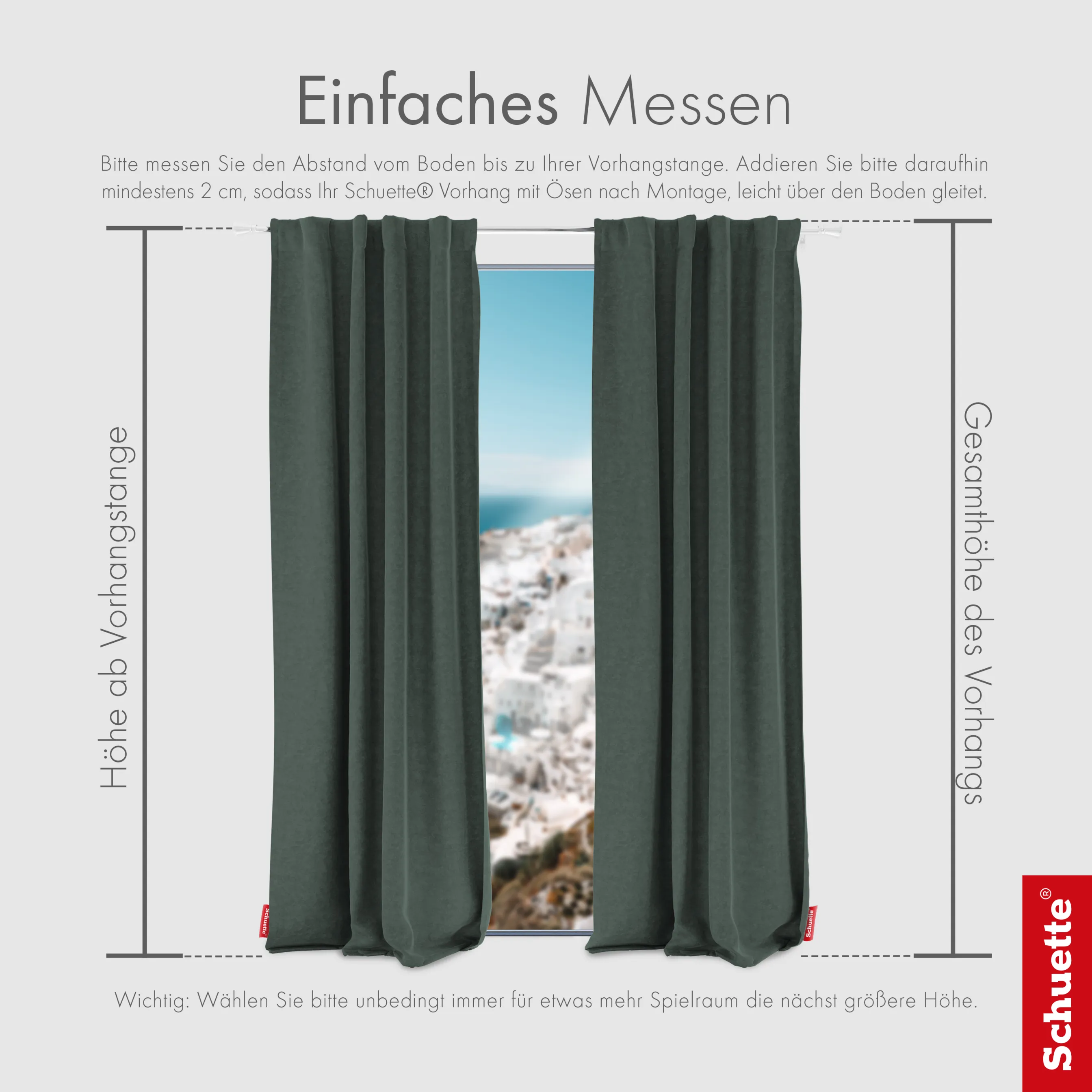 Schuette® Verdunkelungs-Vorhang Gardine mit Tunnelband nach Maß ● Millenium Velvet Kollektion: Isle of Pines (Dunkelgrün) ● 1 Stück ● Knitterfrei Pflegeleicht Thermo Blickdicht & stark Abdunkelnd