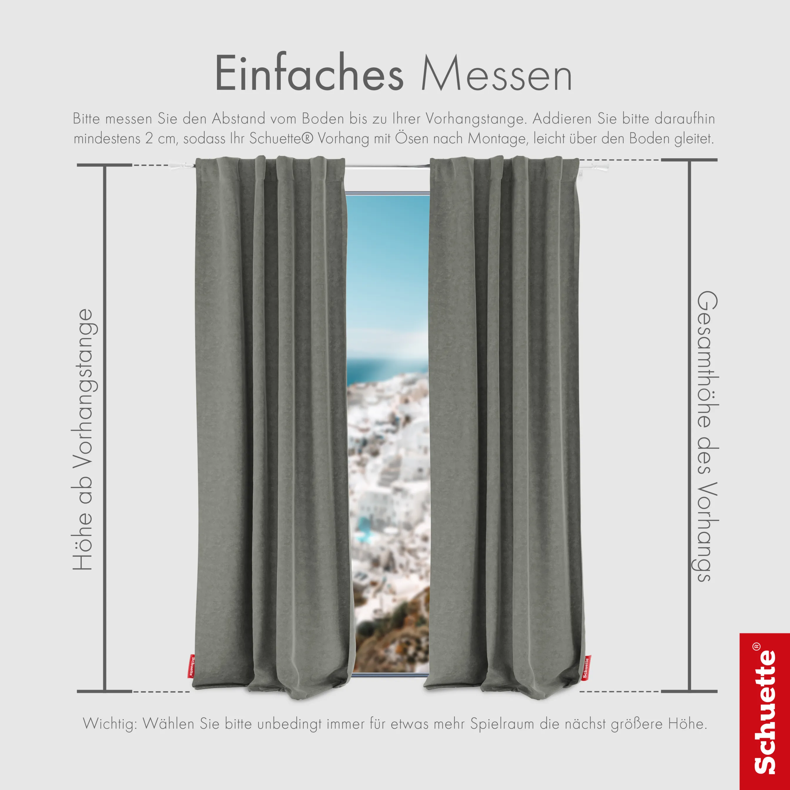 Schuette® Verdunkelungs-Vorhang Gardine mit Tunnelband nach Maß ● Millenium Velvet Kollektion: Umber Gray (Grau) ● 1 Stück ● Knitterfrei Pflegeleicht Thermo Blickdicht & stark Abdunkelnd