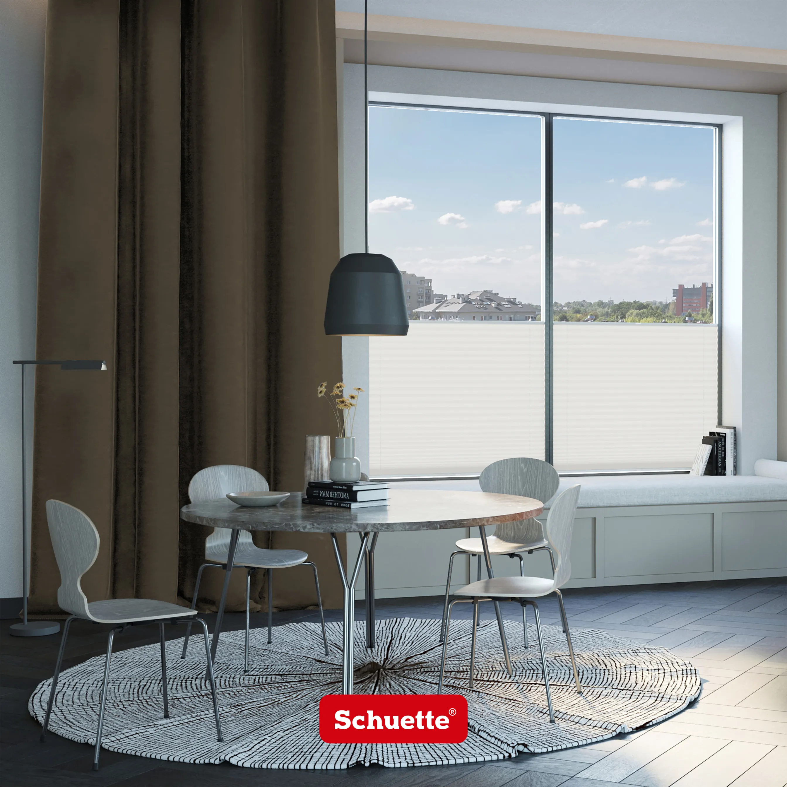 Schuette® Verdunkelungs-Vorhang Gardine mit Tunnelband nach Maß ● Millenium Velvet Kollektion: Bright Lead (Braun) ● 1 Stück ● Knitterfrei Pflegeleicht Thermo Blickdicht & stark Abdunkelnd