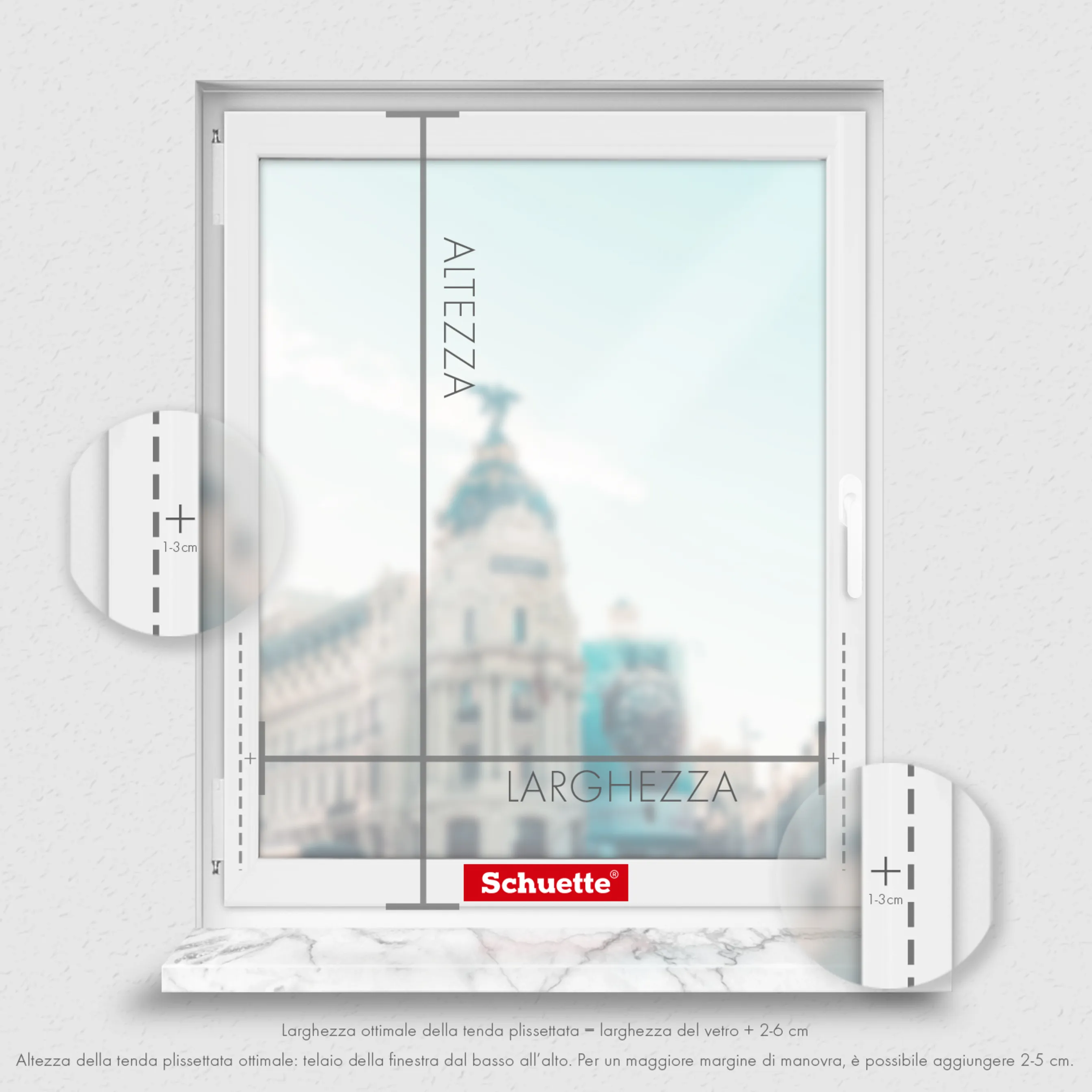 Schuette® Plissee mit Bohren nach Maß • Suprafix "Double 2in1" Schraub- & Klemmhalter • Thermo Kollektion: Before Storm (Grau) • Profilfarbe: Weiß