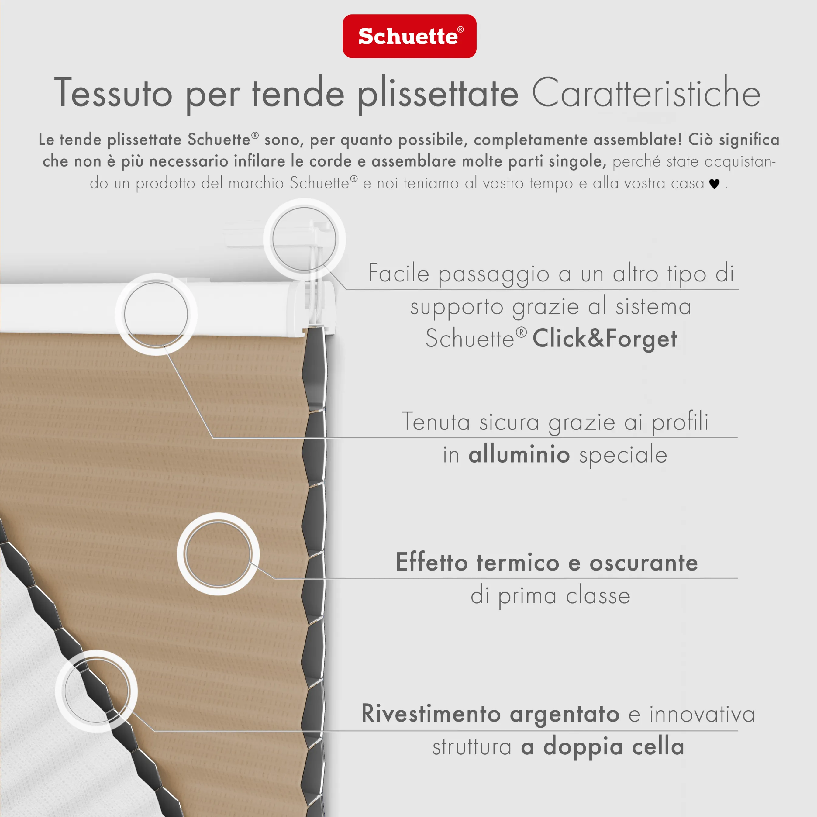 Schuette® Wabenplissee mit Bohren nach Maß • Suprafix "Double 2in1" Schraub- & Klemmhalter• Honey Kollektion: Honeywood (Sand) • Profilfarbe: Walnuss