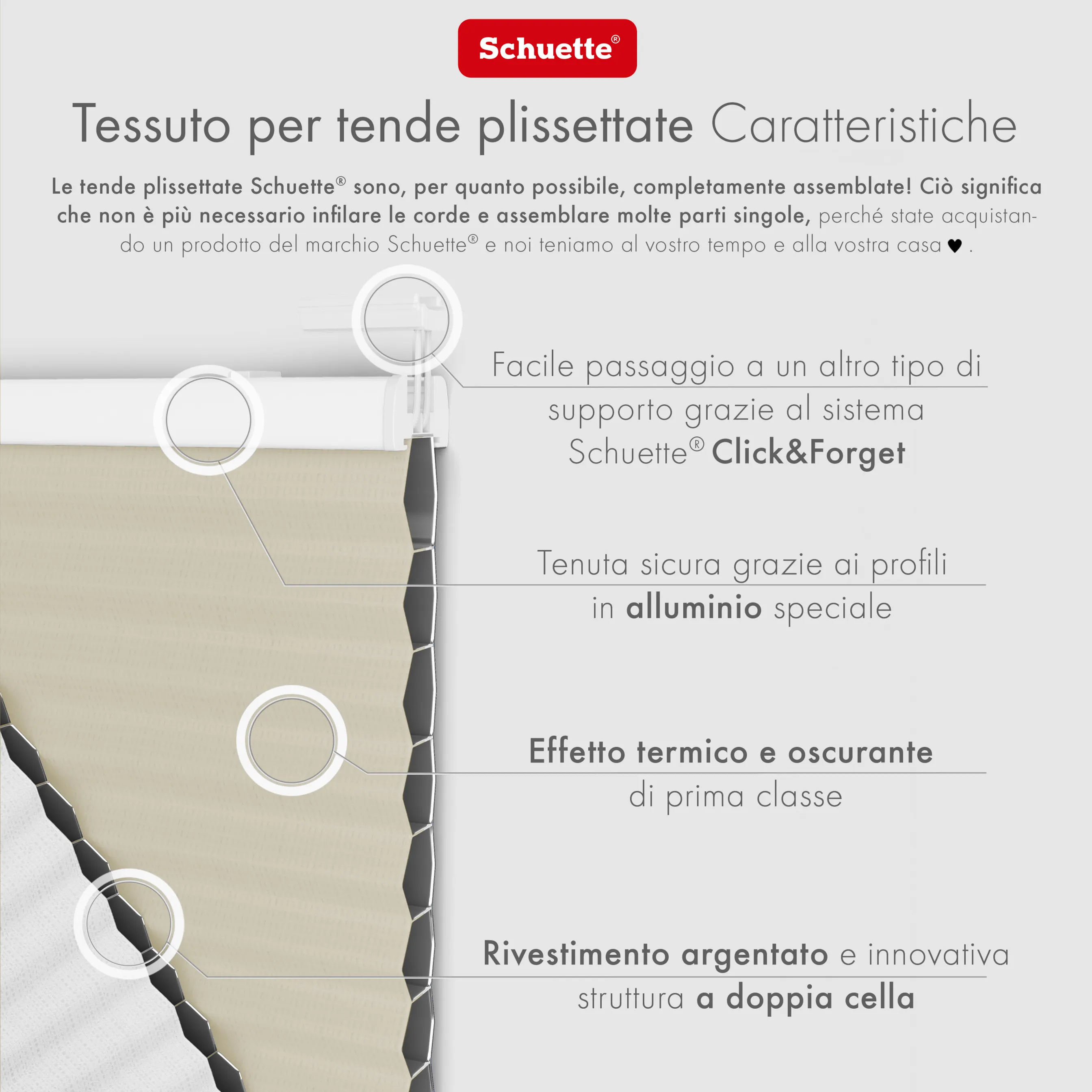 Schuette® Wabenplissee ohne Bohren nach Maß • Klebehalter & Schraubhalter 2in1 Set "Letsbond" • Honey Kollektion: Belgian Waffle (Creme) • Profilfarbe: Silber