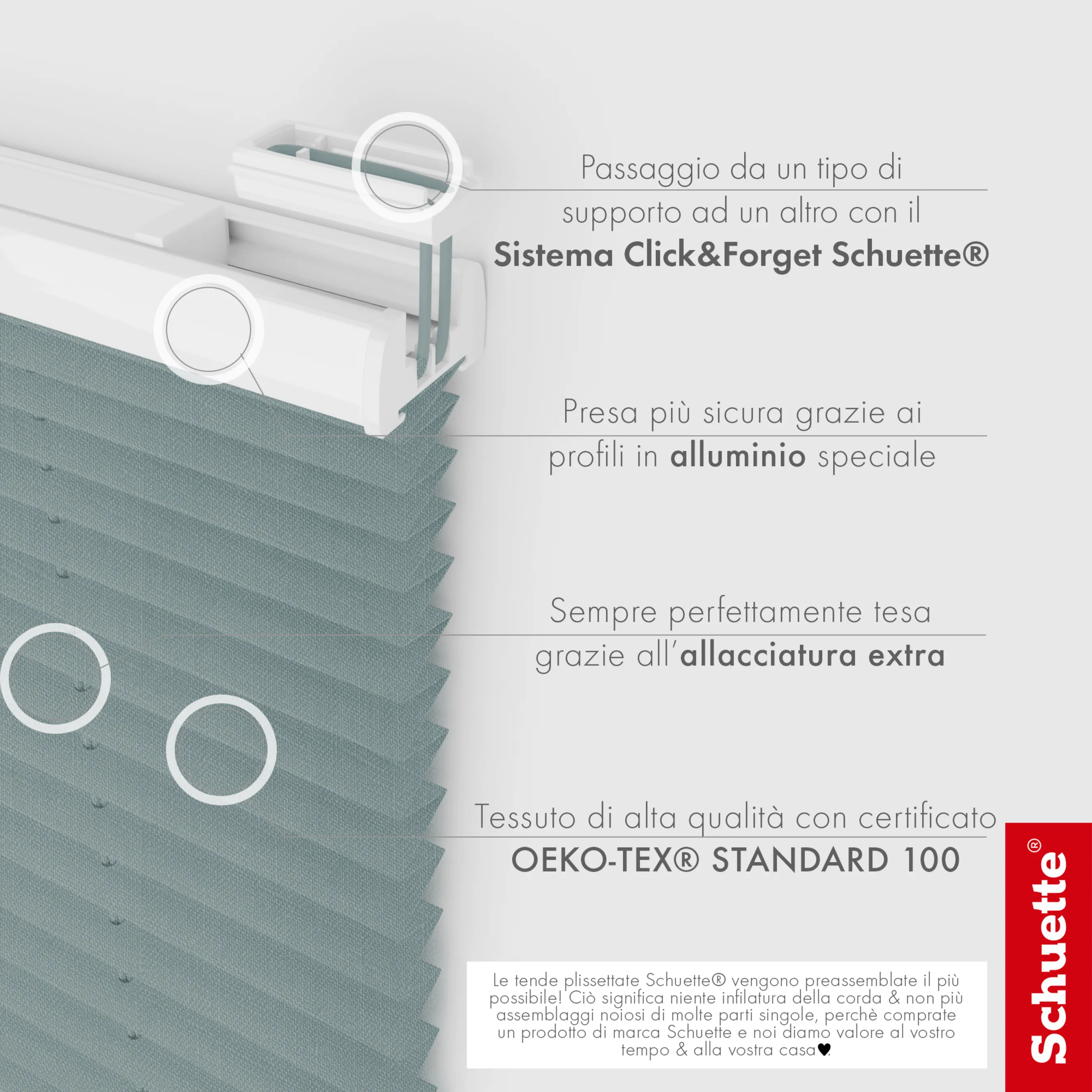 Schuette® Dachfenster Plissee nach Maß • Melange Kollektion: Rocky Mountain (Grau) • Profilfarbe: Anthrazit